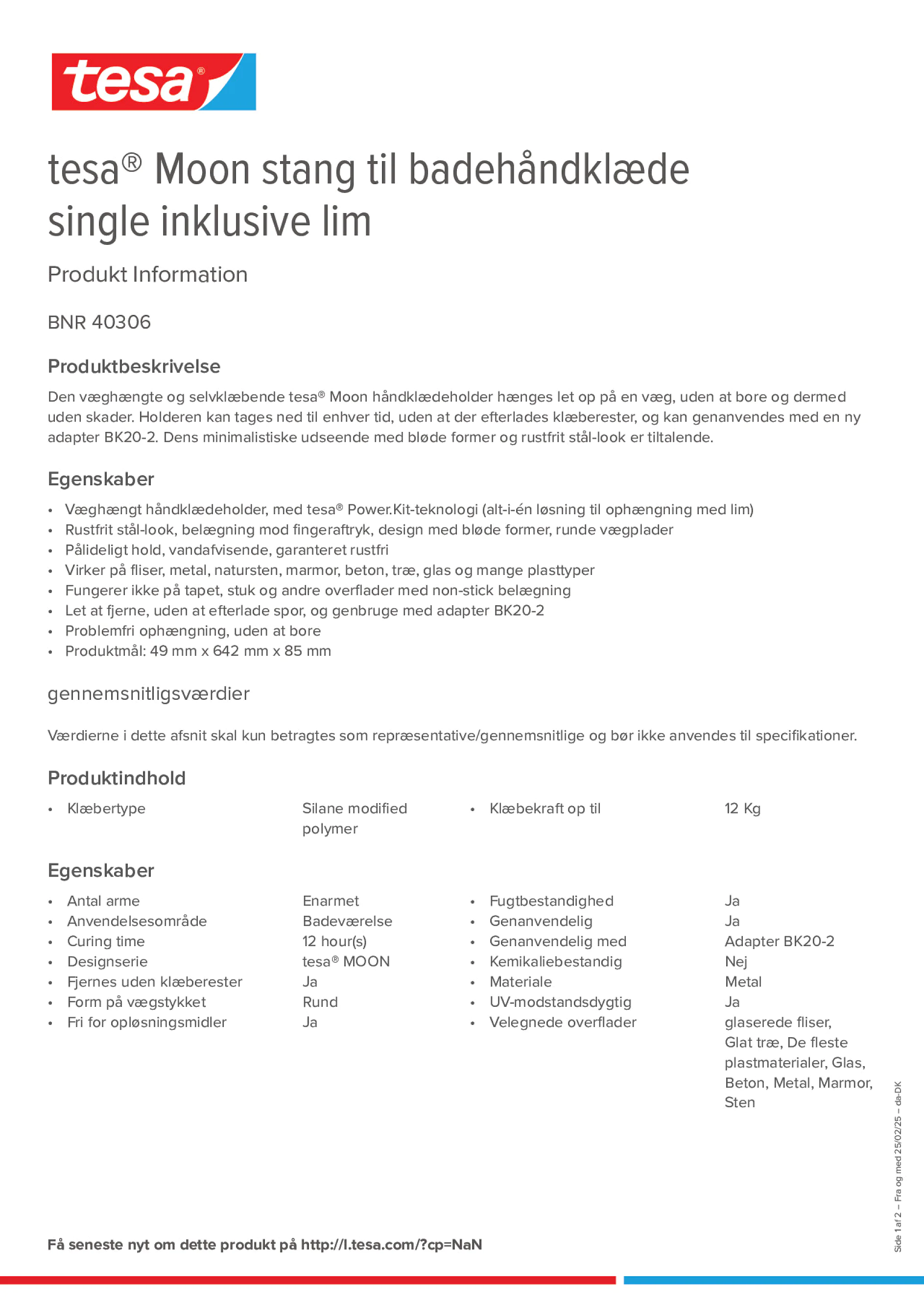 Product information_tesa® 40306_da-DK