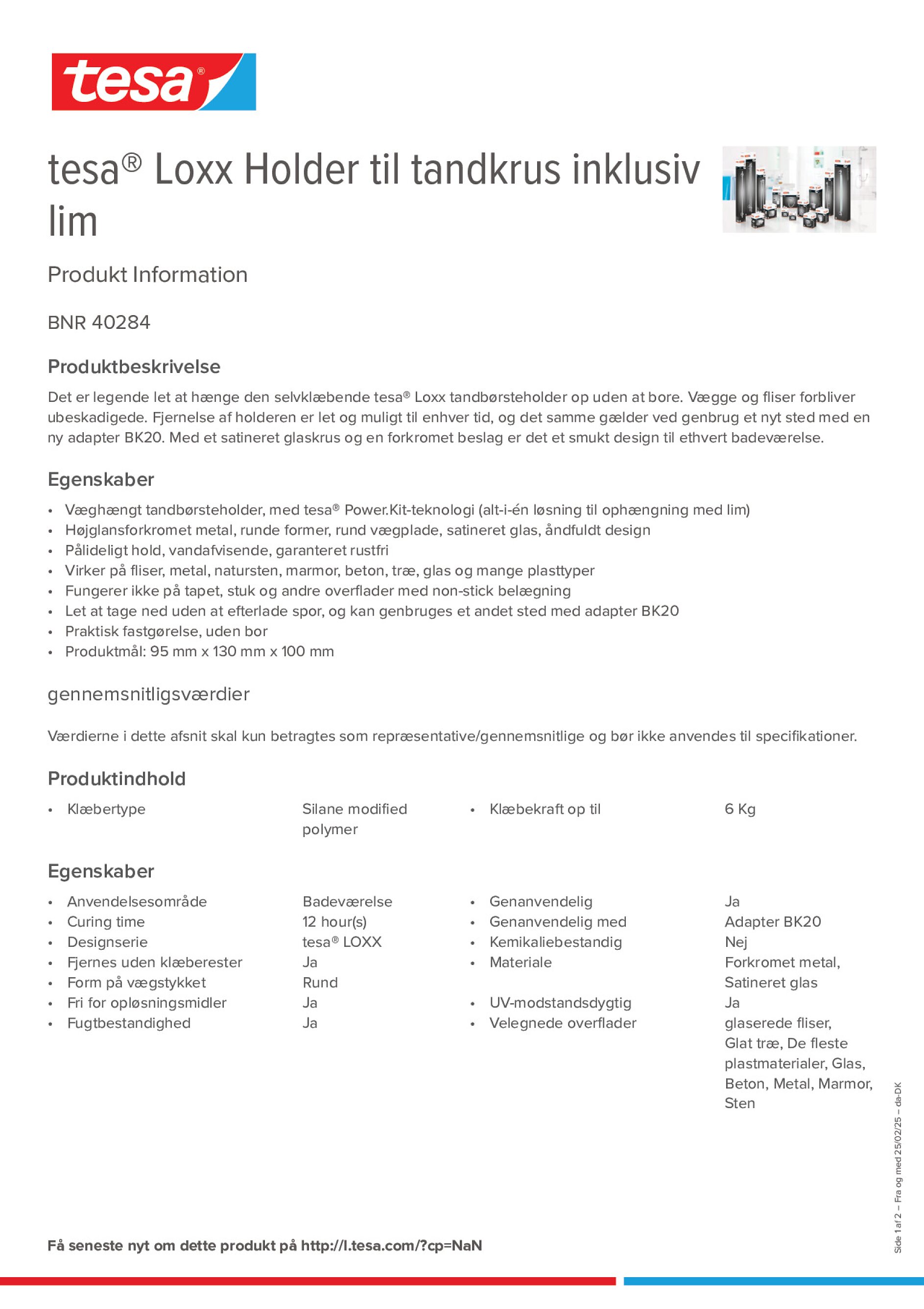 Product information_tesa® 40284_da-DK