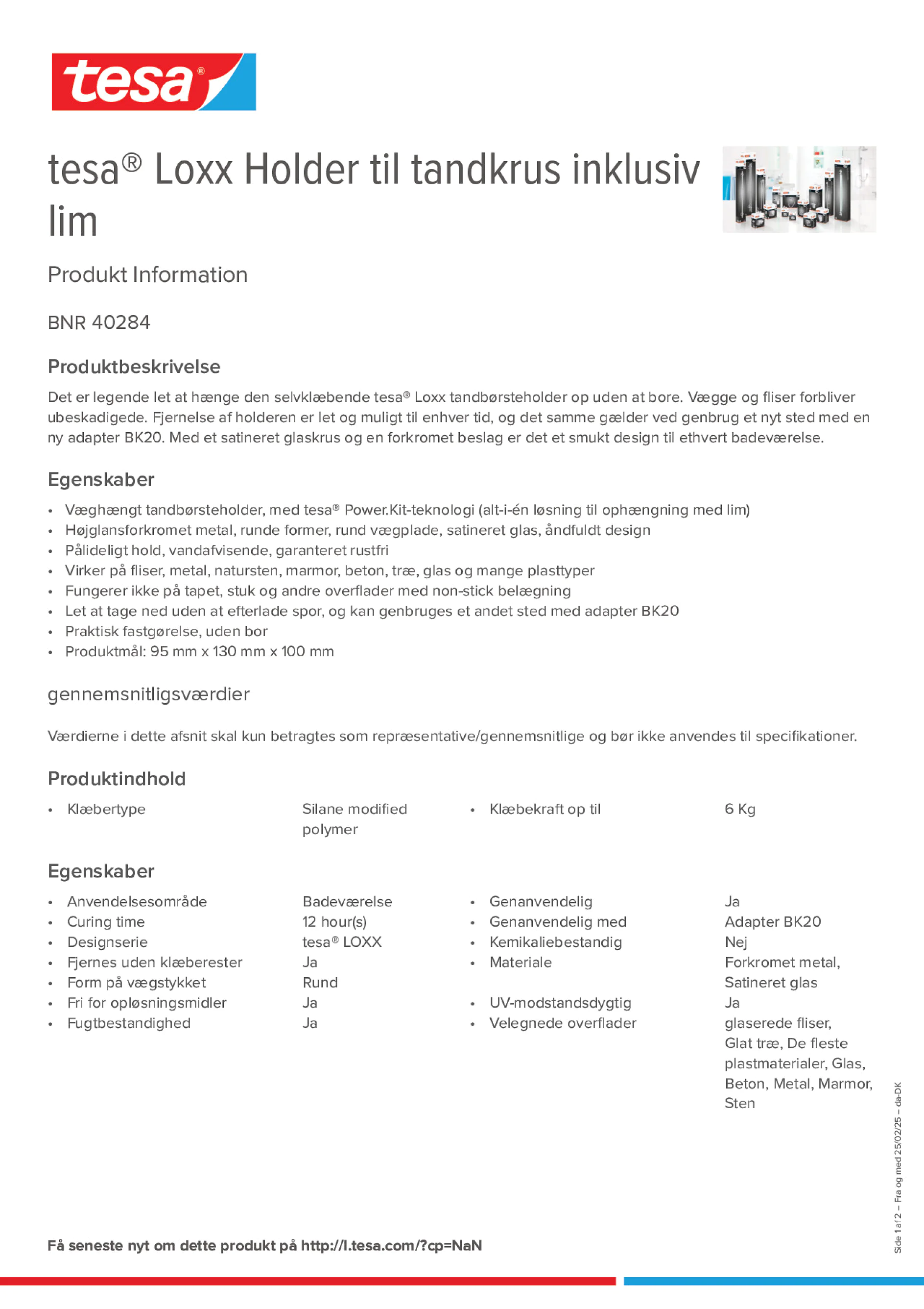 Product information_tesa® 40284_da-DK