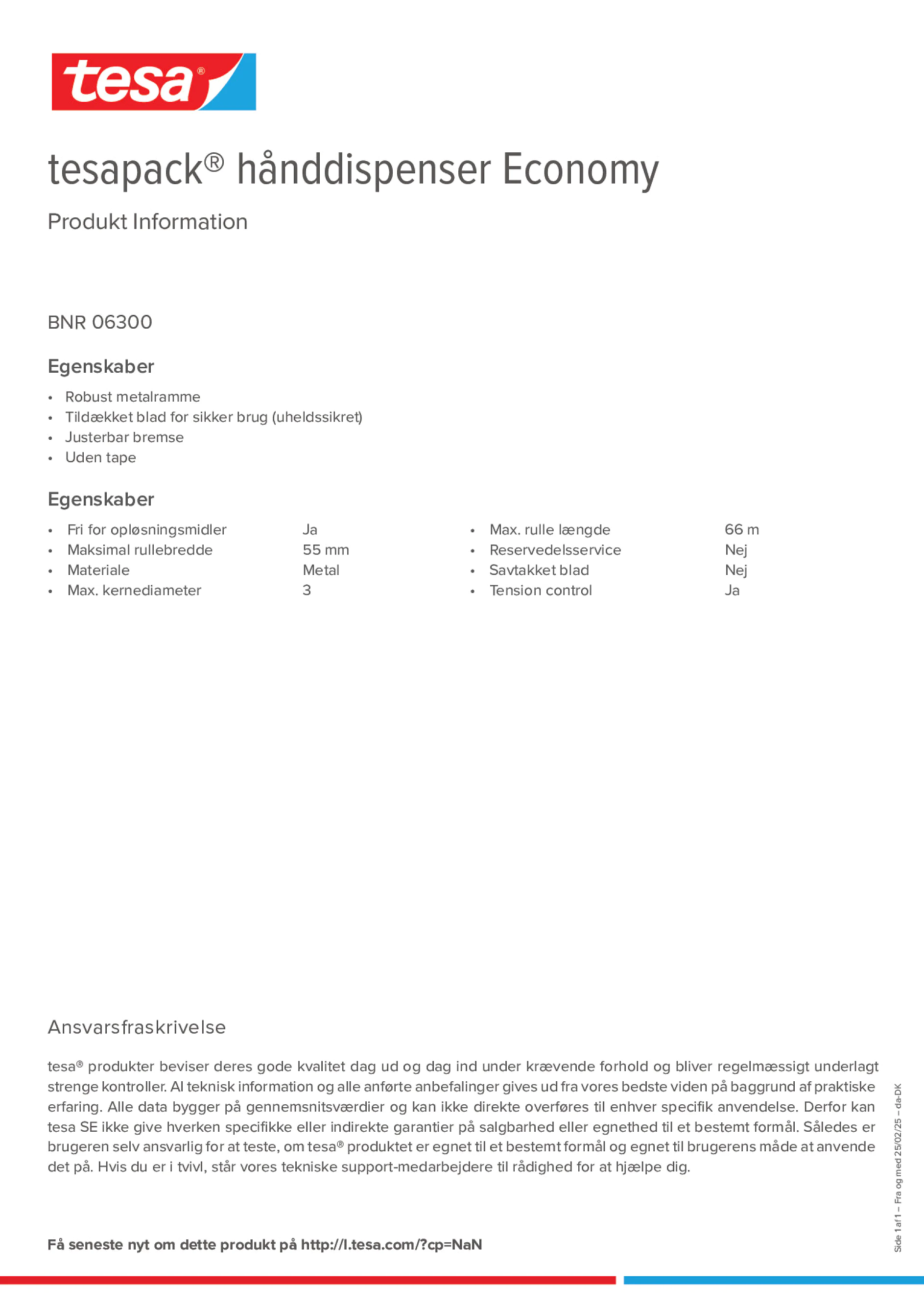 Product information_tesapack® 06300_da-DK