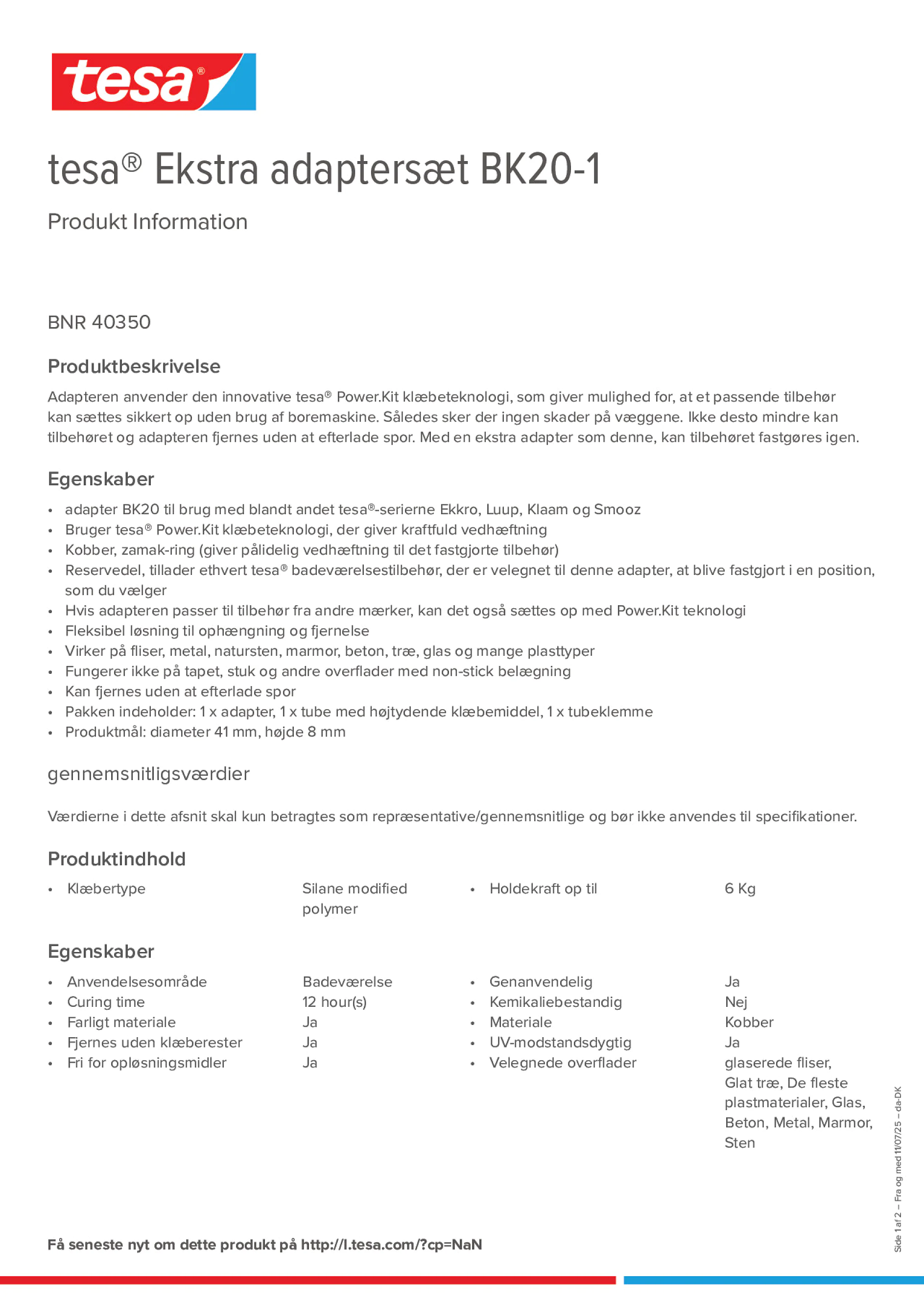Product information_tesa® 40350_da-DK