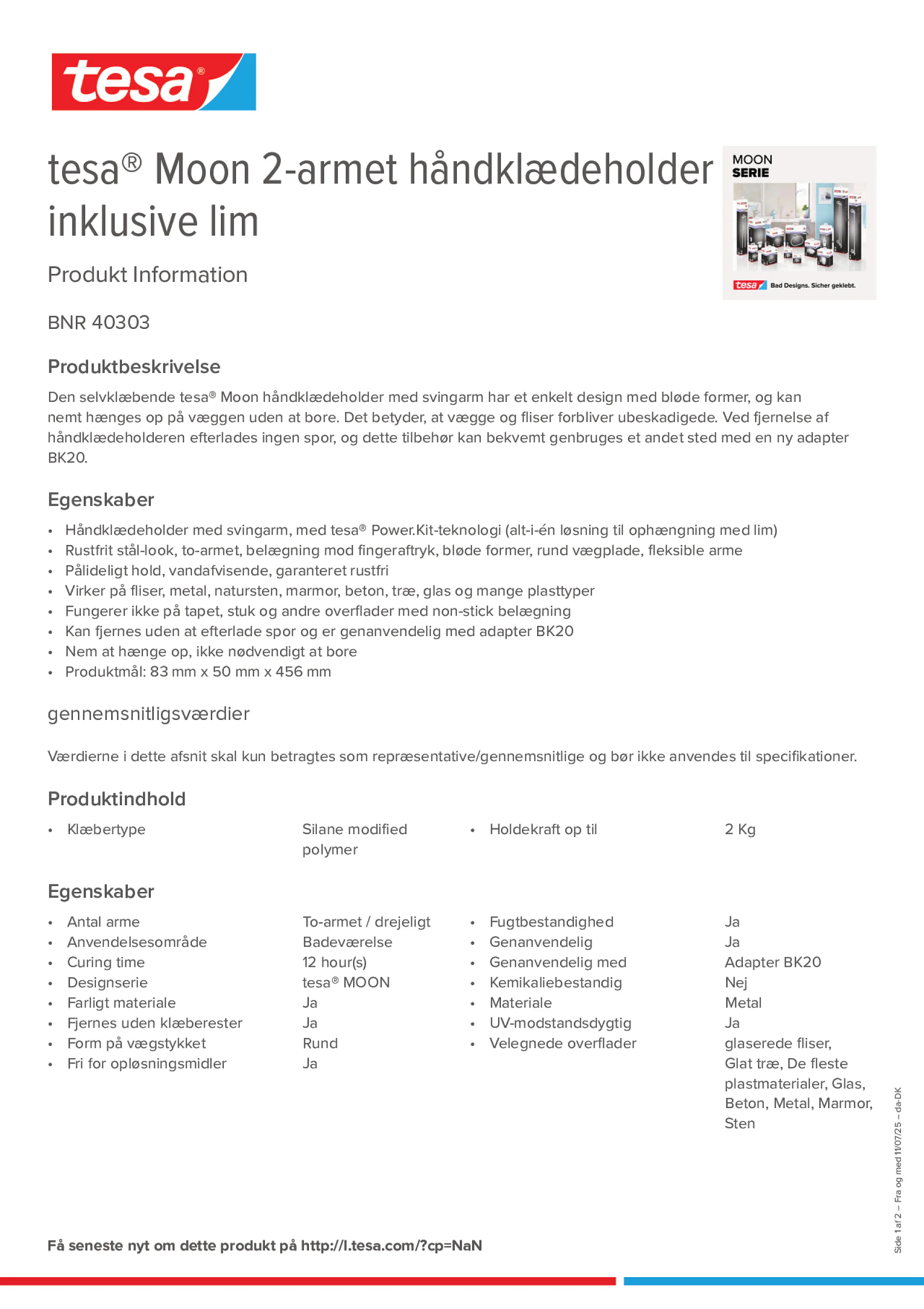 Product information_tesa® 40303_da-DK