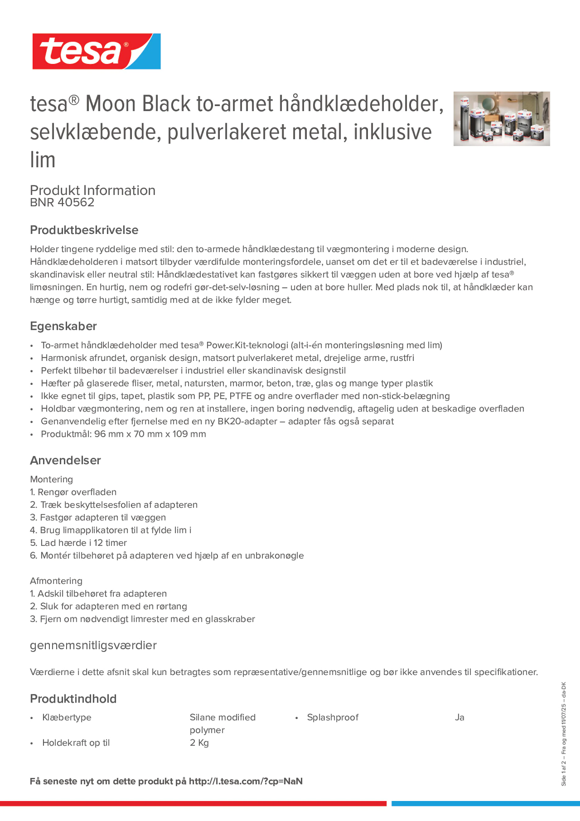 Product information_tesa® 40562_da-DK