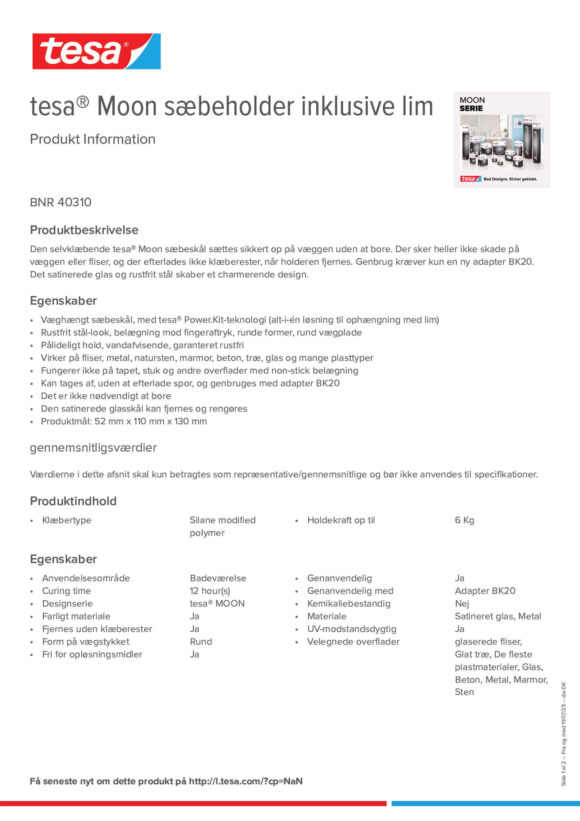 Product information_tesa® 40310_da-DK