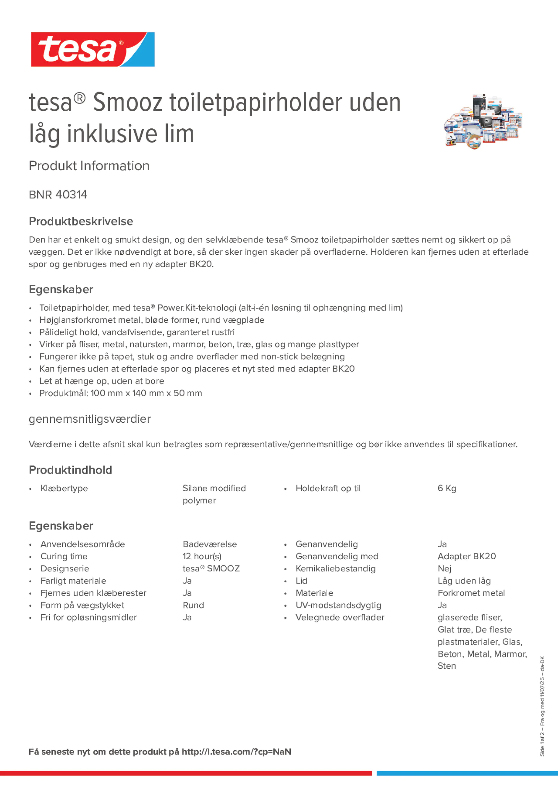 Product information_tesa® 40314_da-DK
