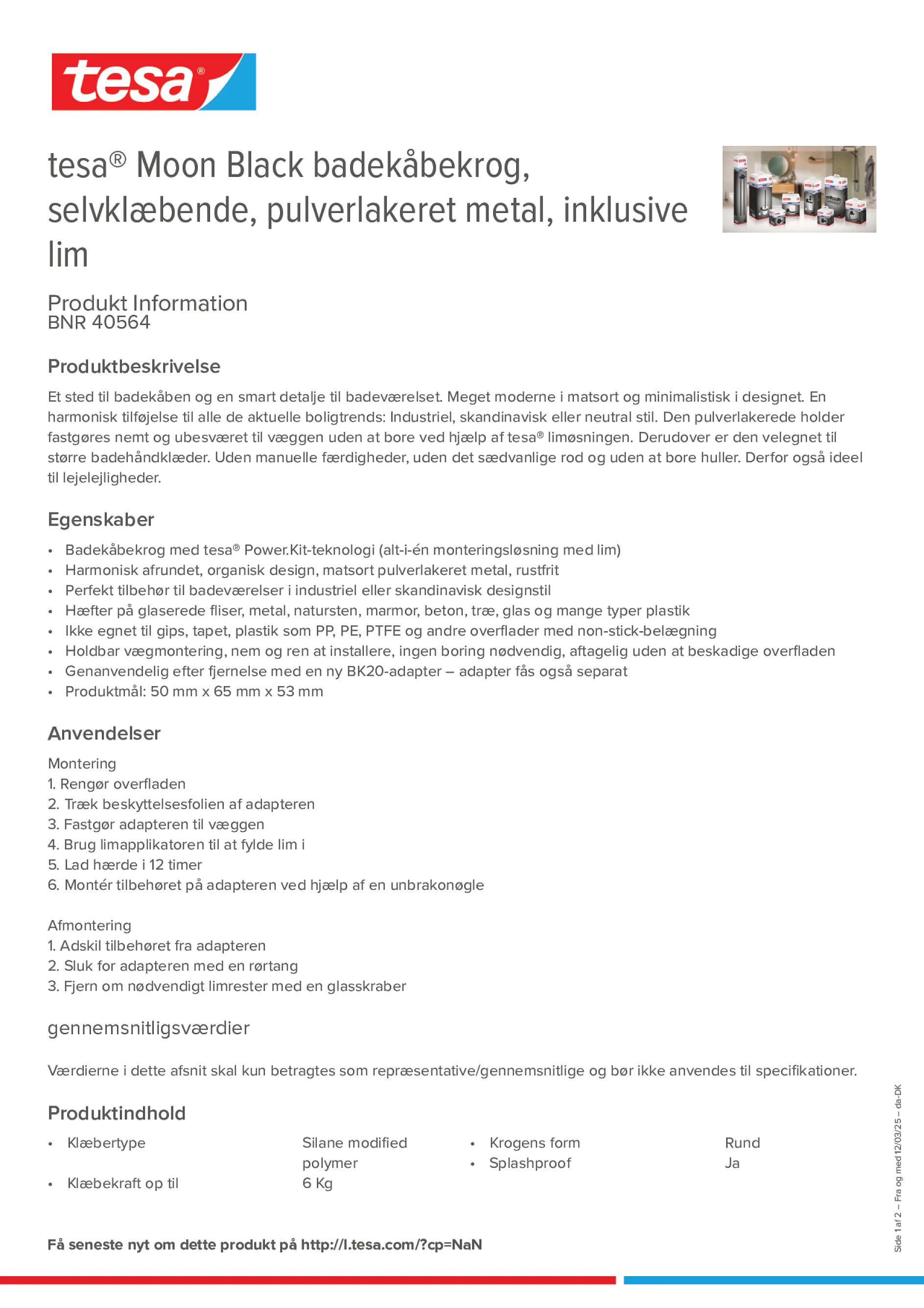 Product information_tesa® 40564_da-DK