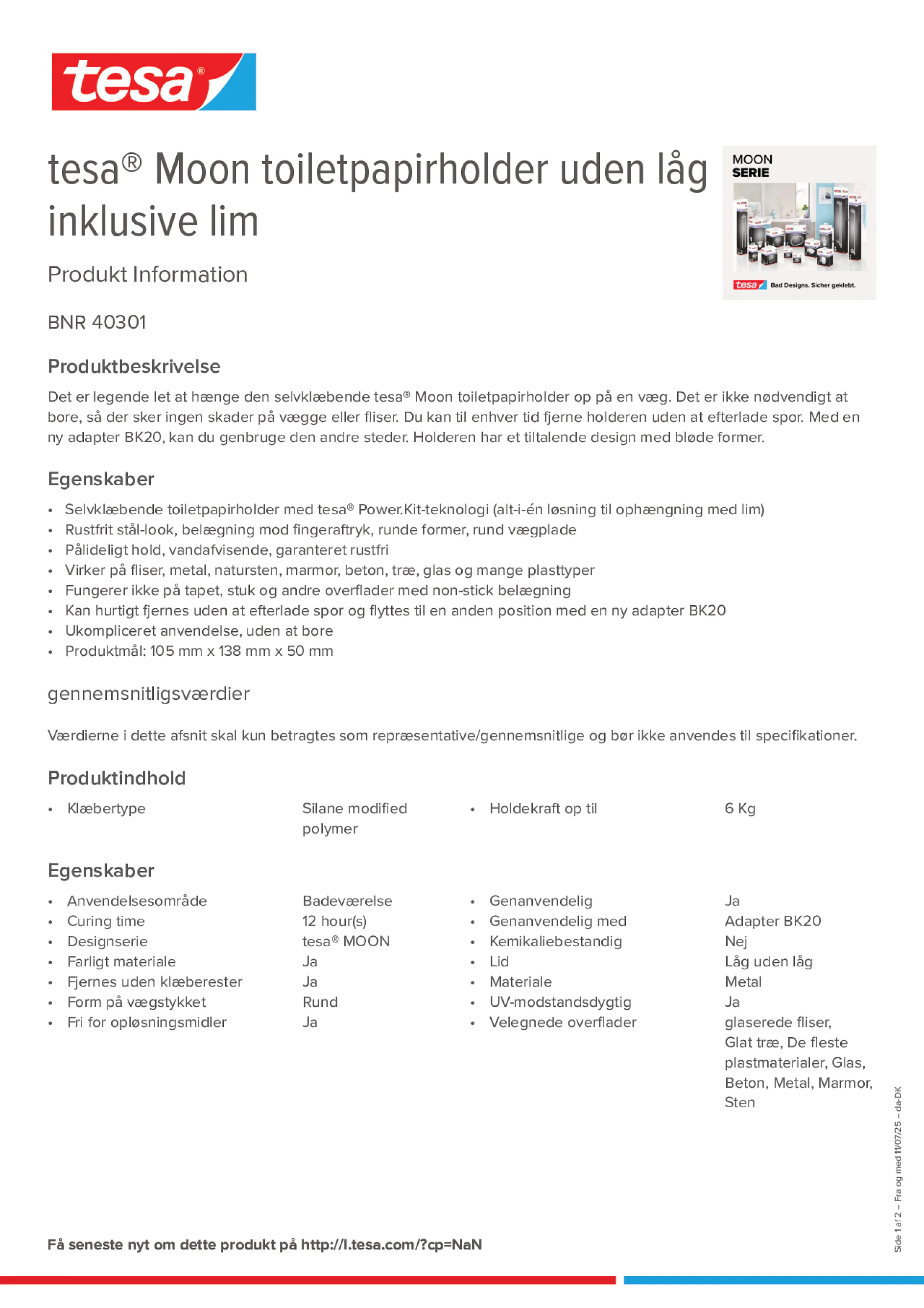 Product information_tesa® 40301_da-DK