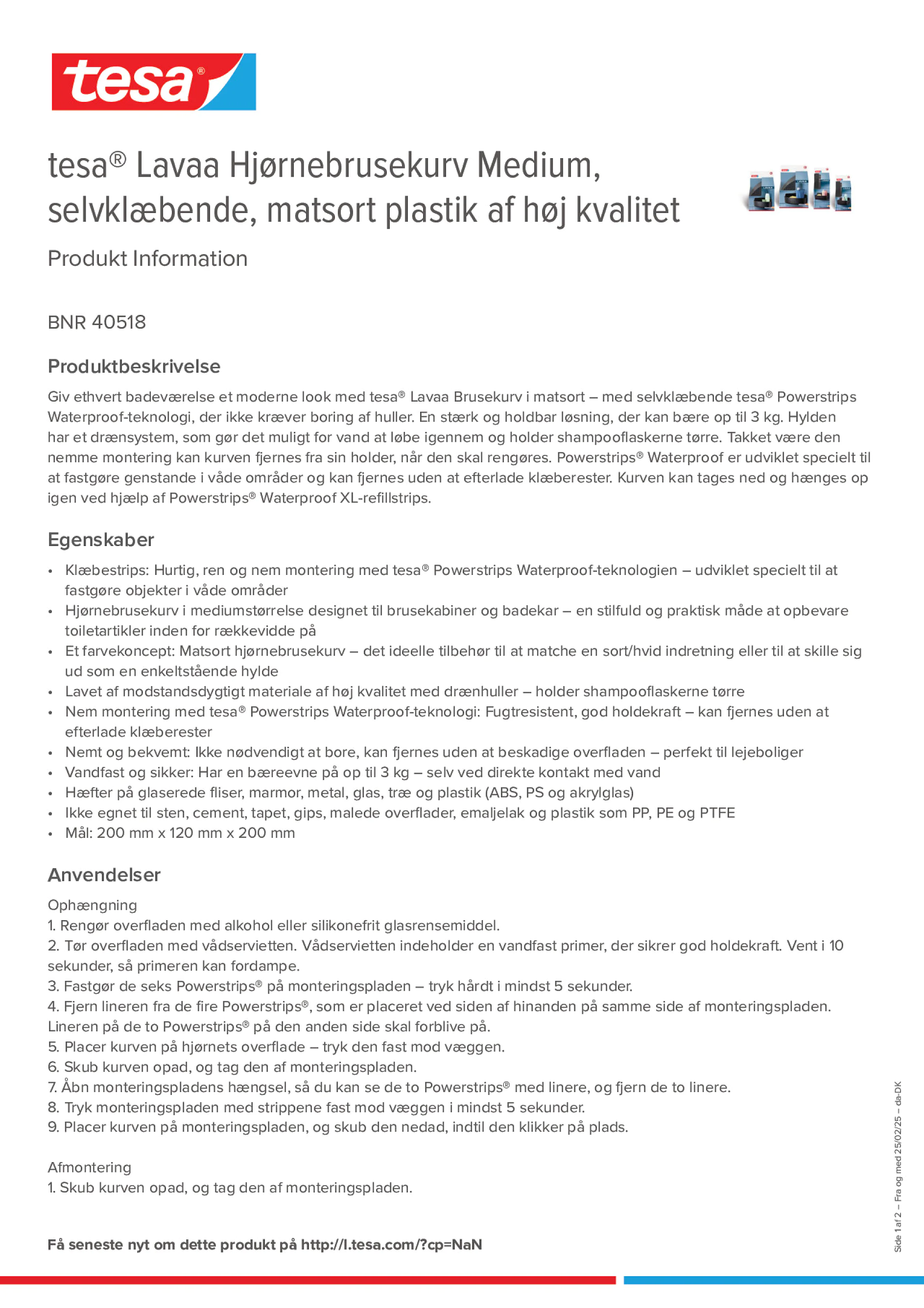 Product information_tesa® 40518_da-DK