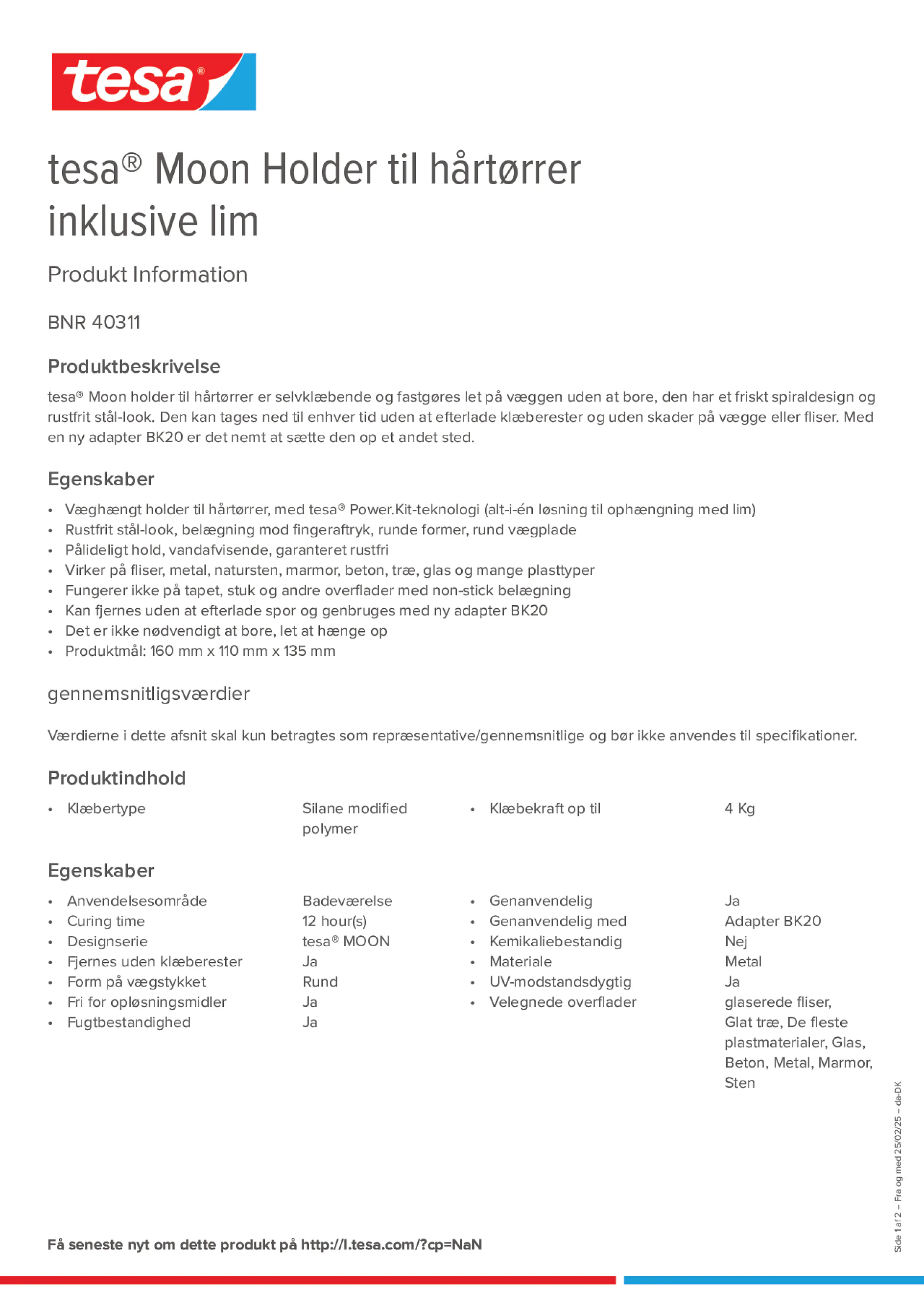 Product information_tesa® 40311_da-DK