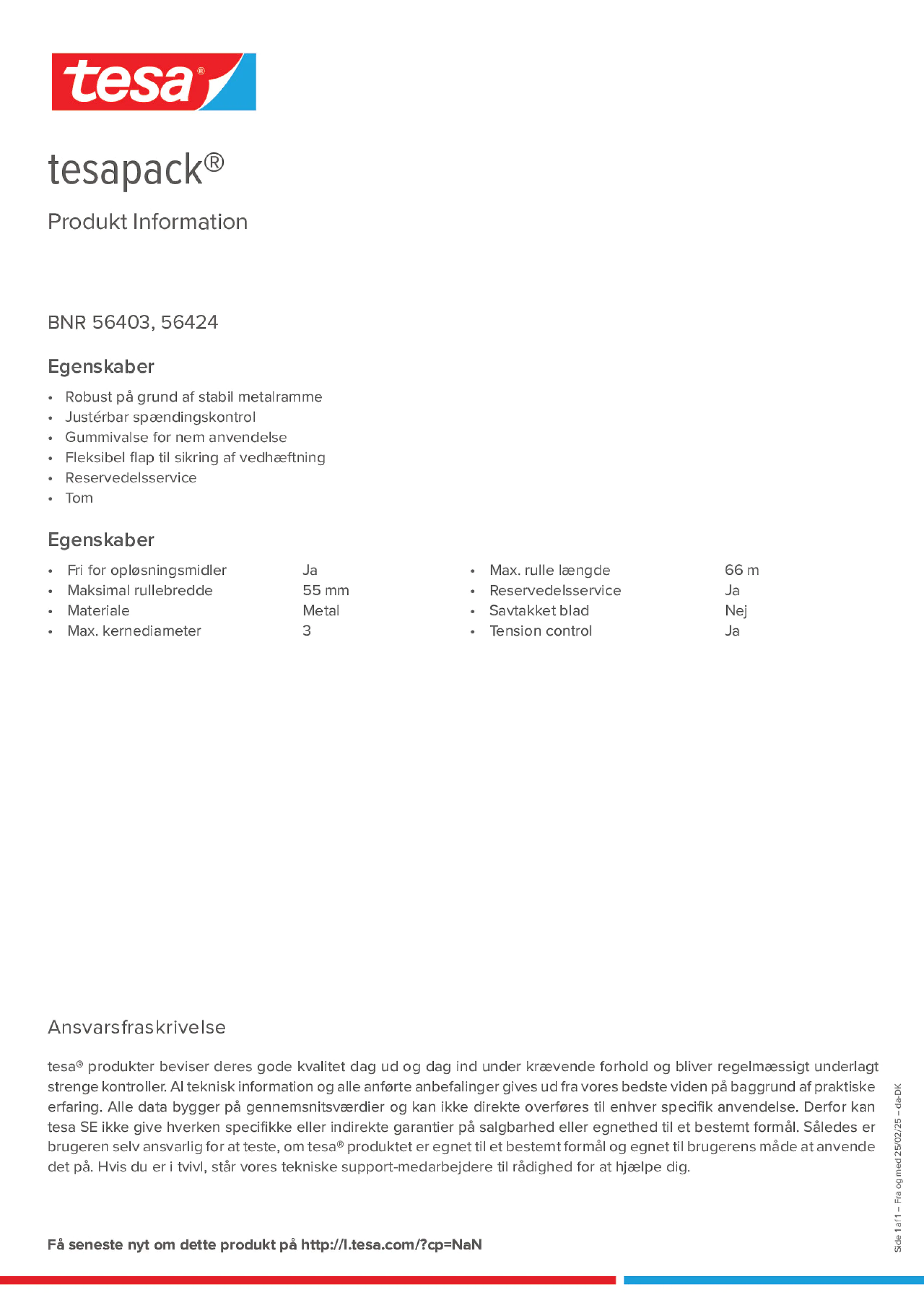 Product information_tesapack® 56403_da-DK