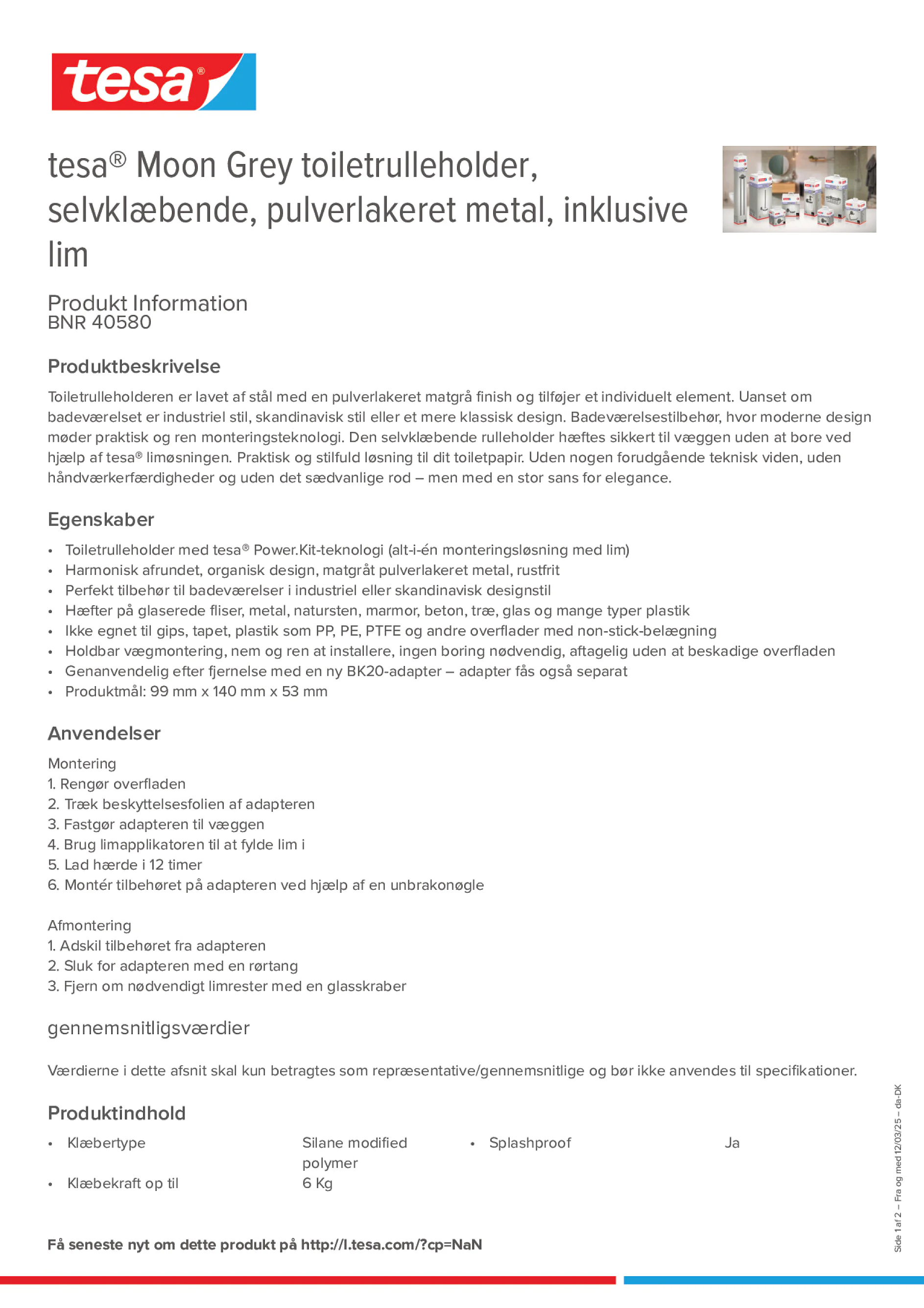Product information_tesa® 40580_da-DK