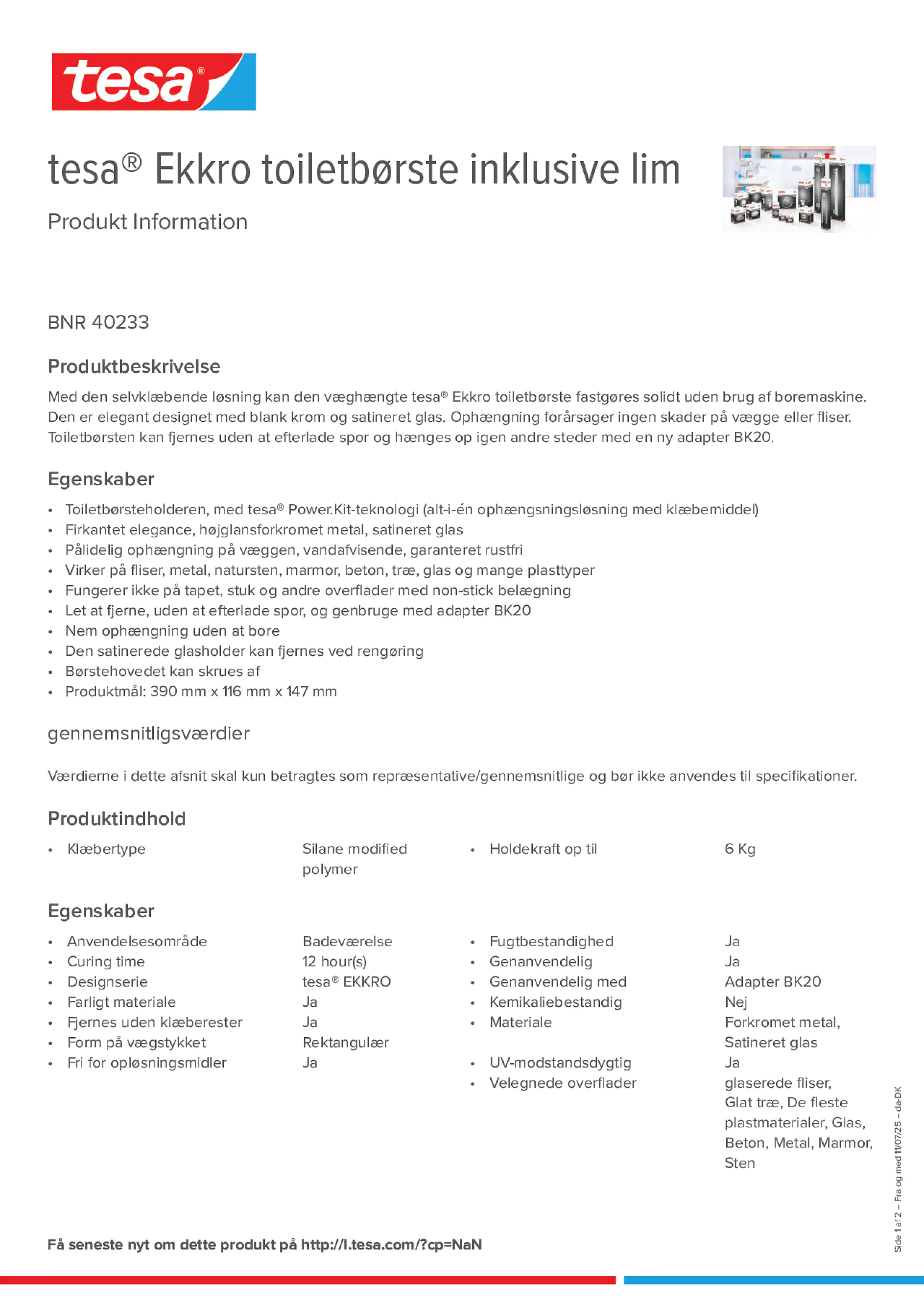 Product information_tesa® 40233_da-DK