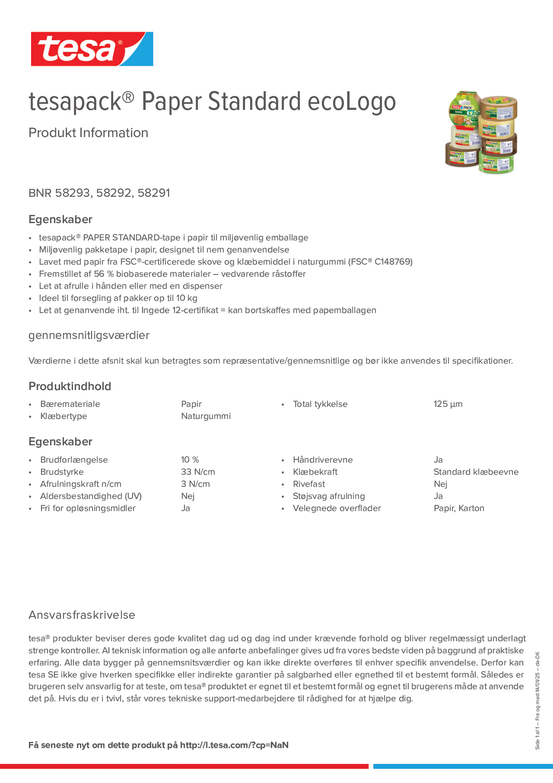 Product information_tesapack® 58293_da-DK