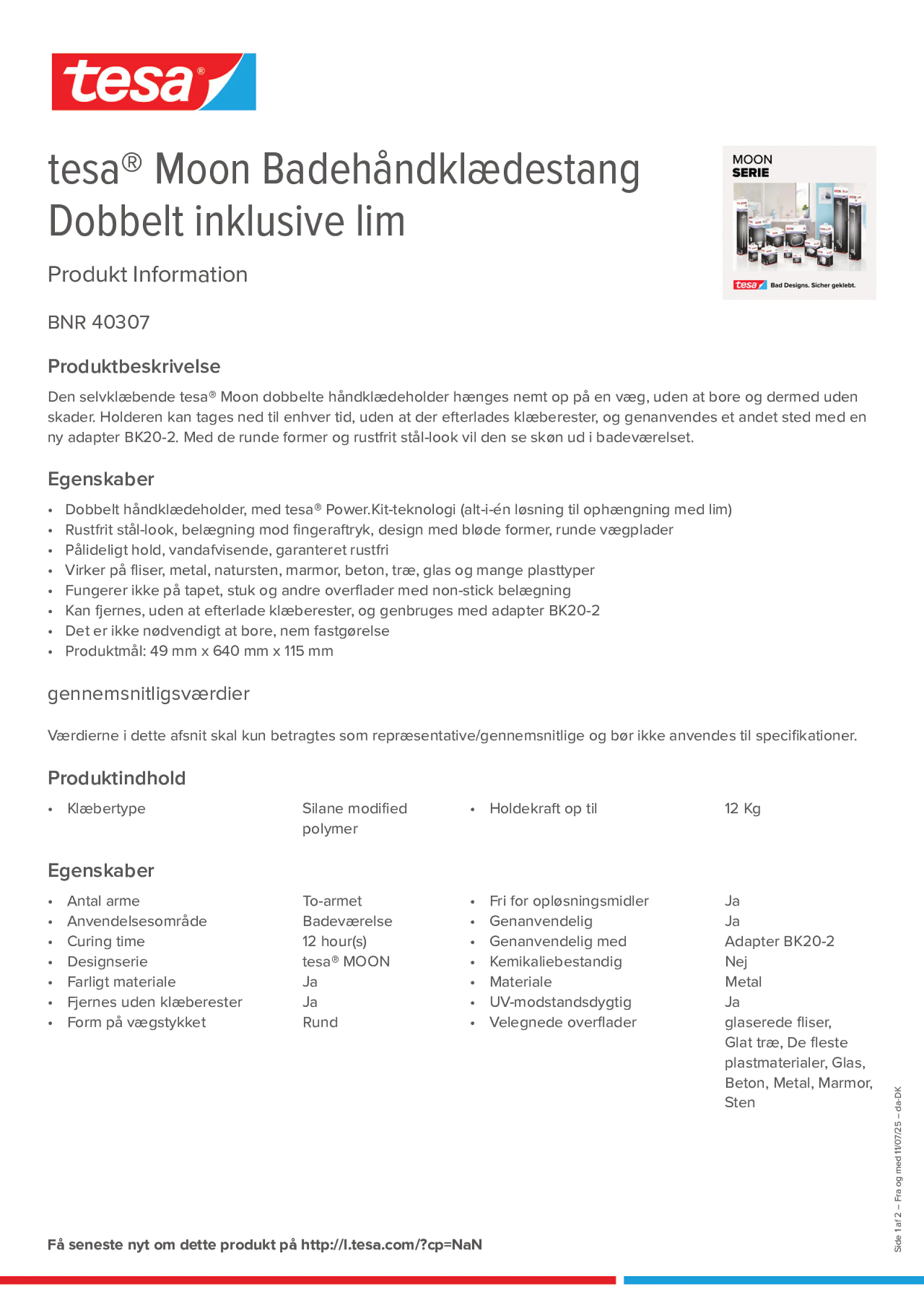Product information_tesa® 40307_da-DK
