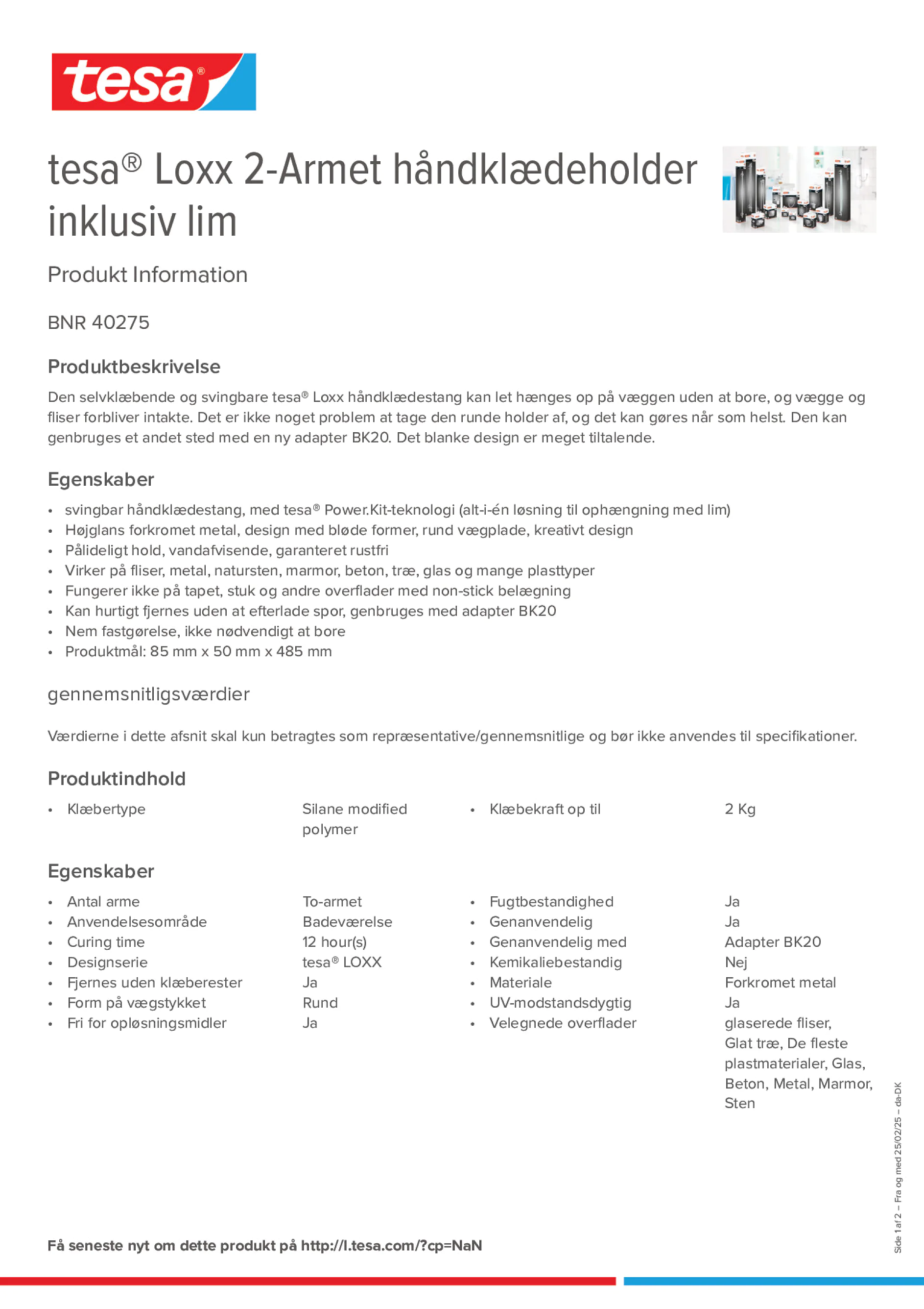Product information_tesa® 40275_da-DK