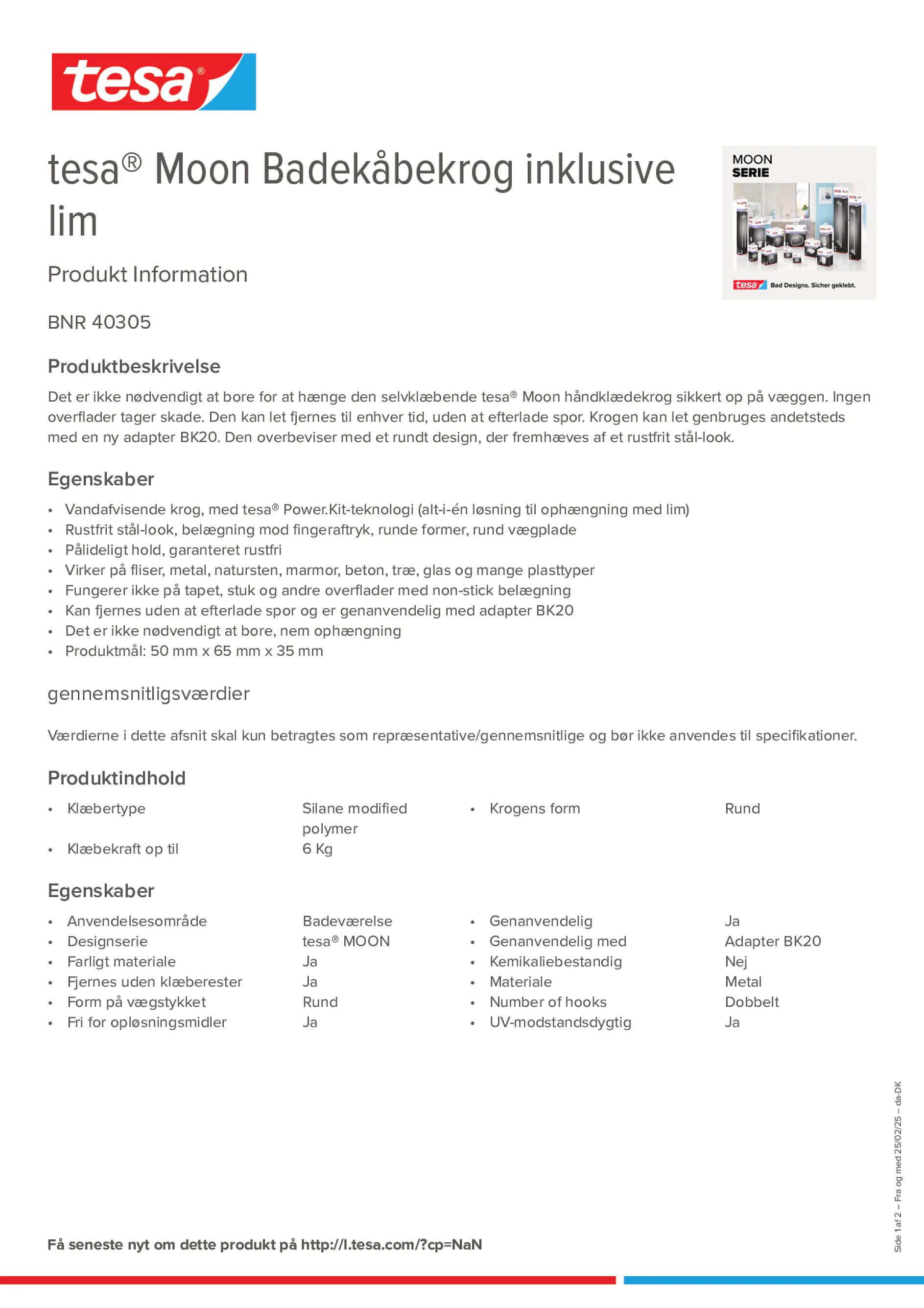 Product information_tesa® 40305_da-DK