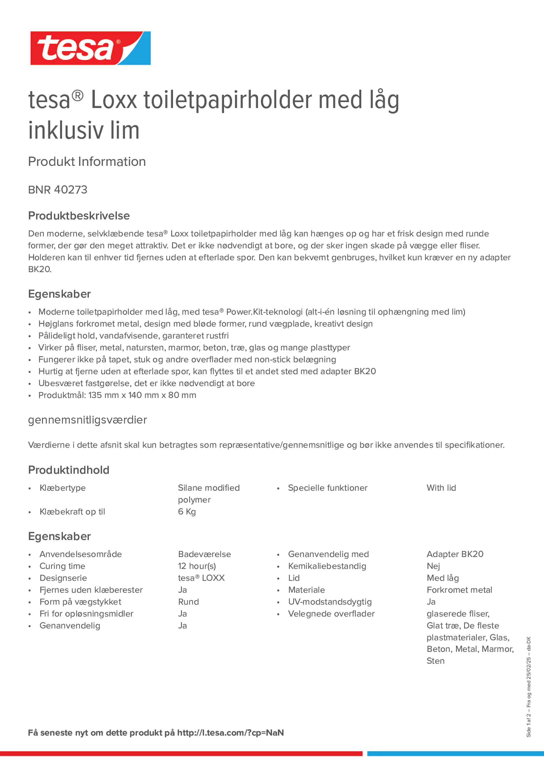Product information_tesa® 40273_da-DK