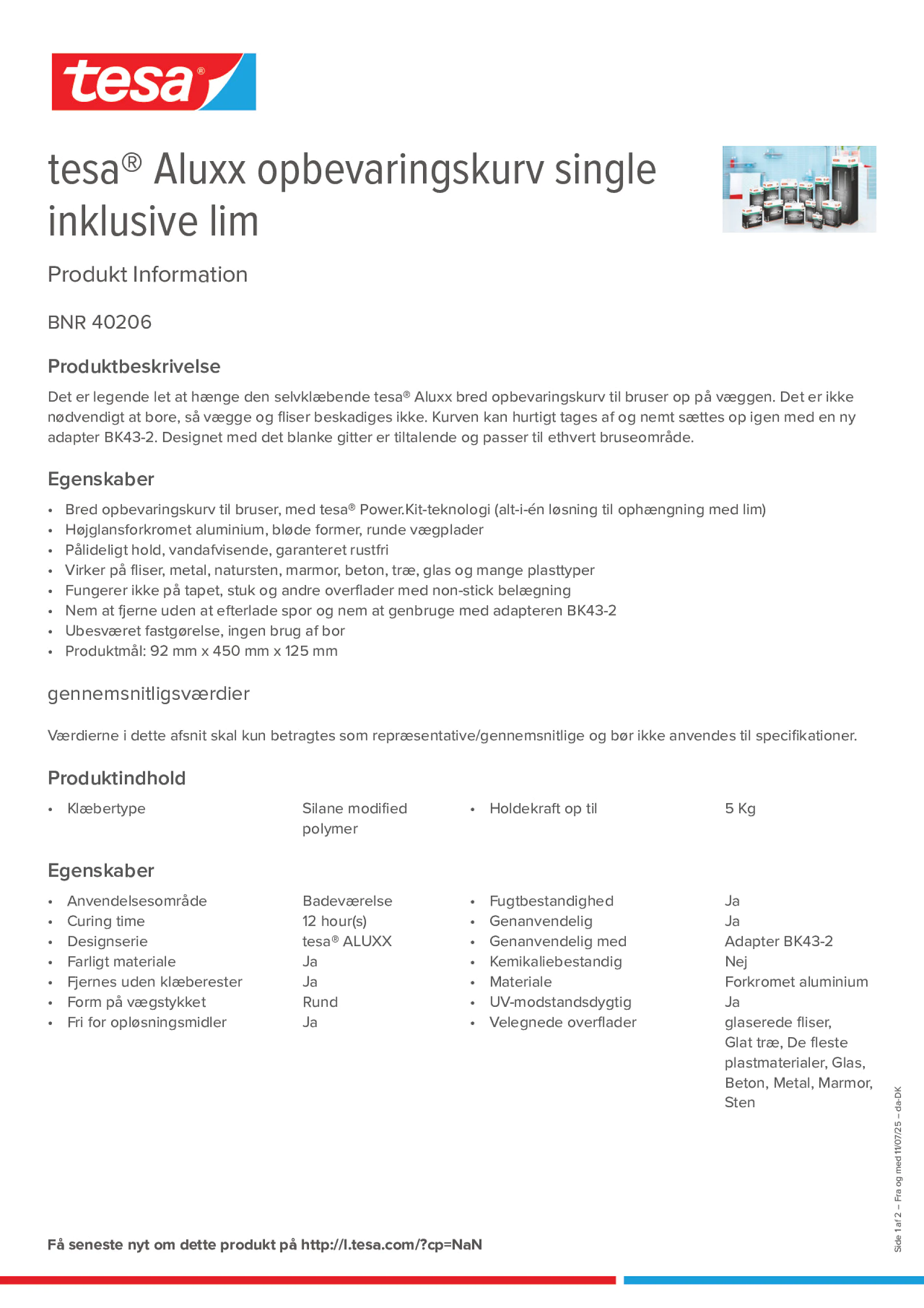 Product information_tesa® 40206_da-DK