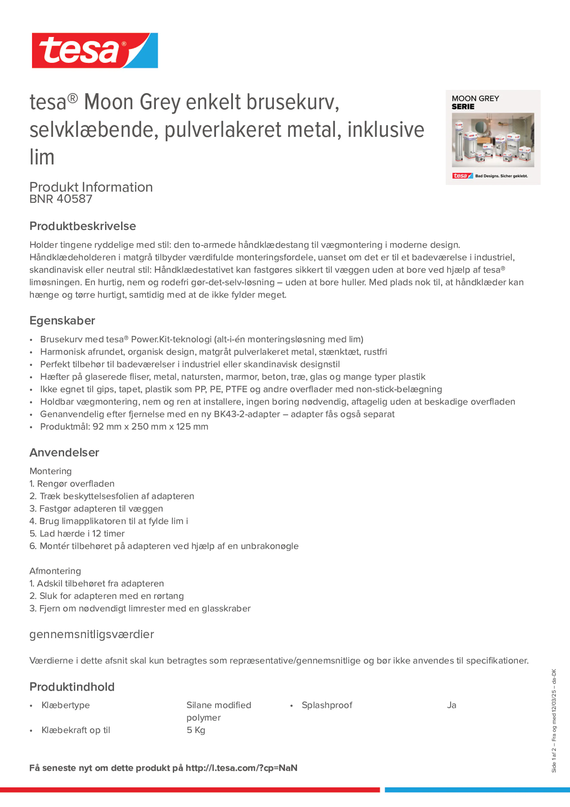 Product information_tesa® 40587_da-DK