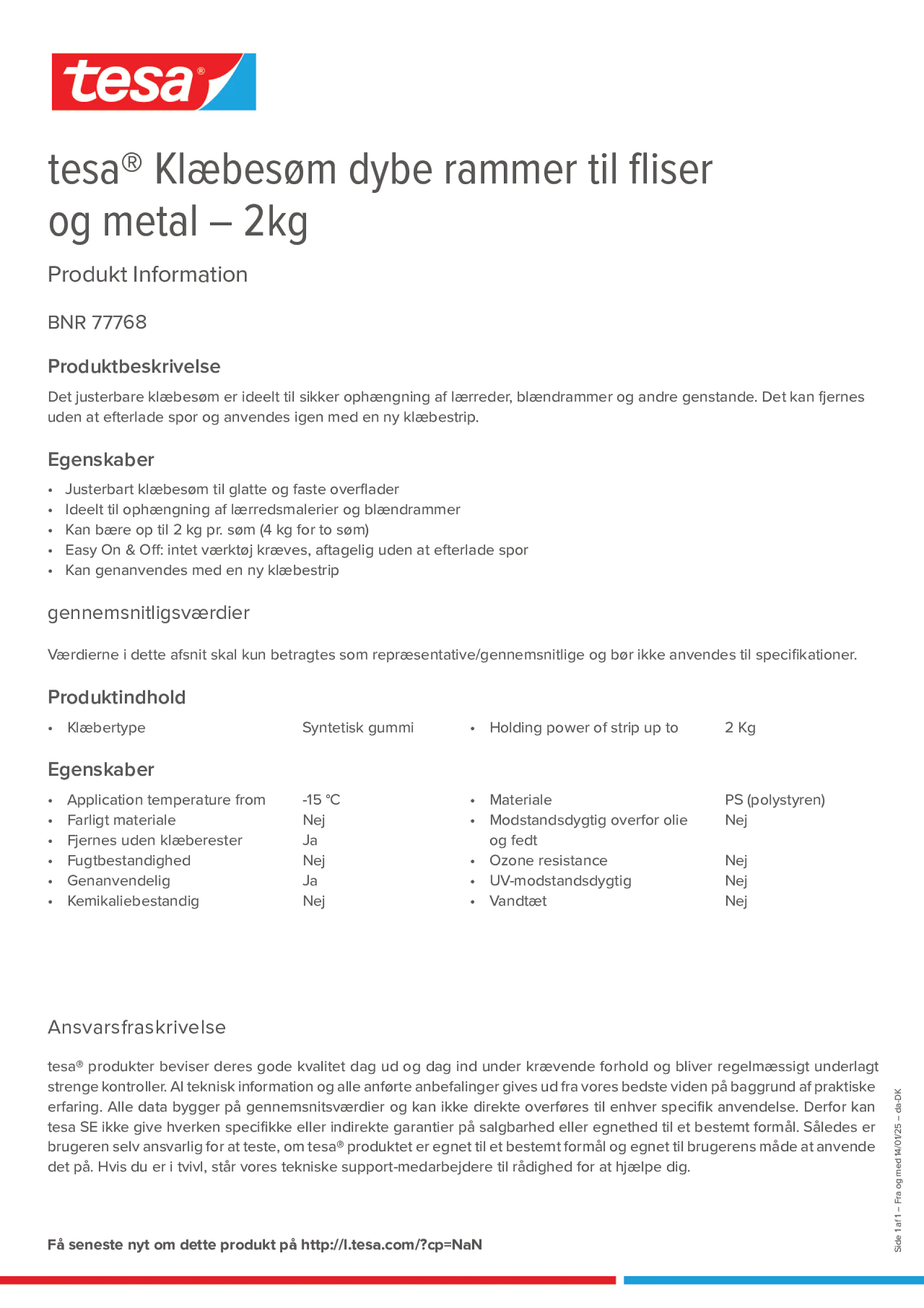 Product information_tesa® 77768_da-DK