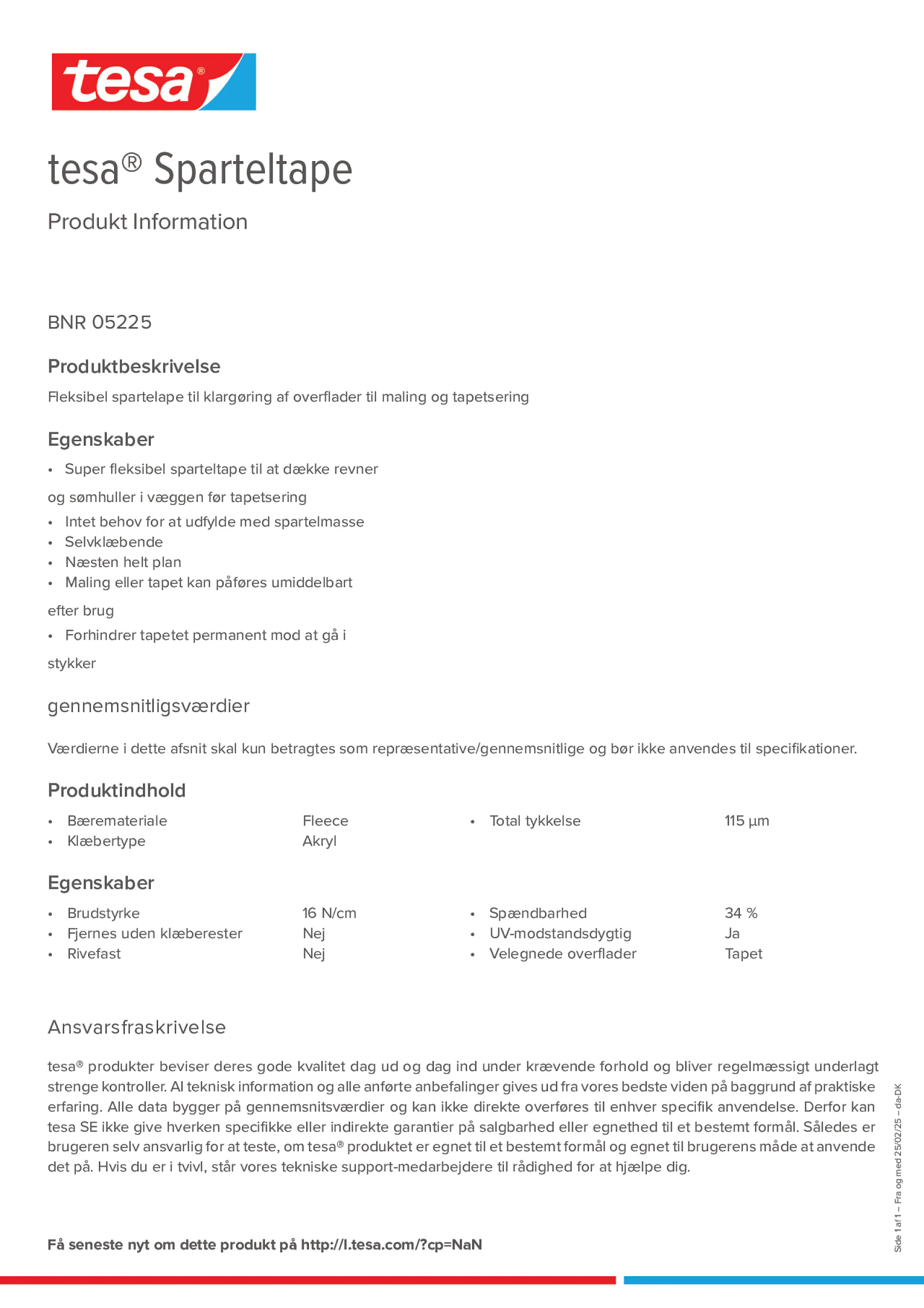 Product information_tesa® 05225_da-DK