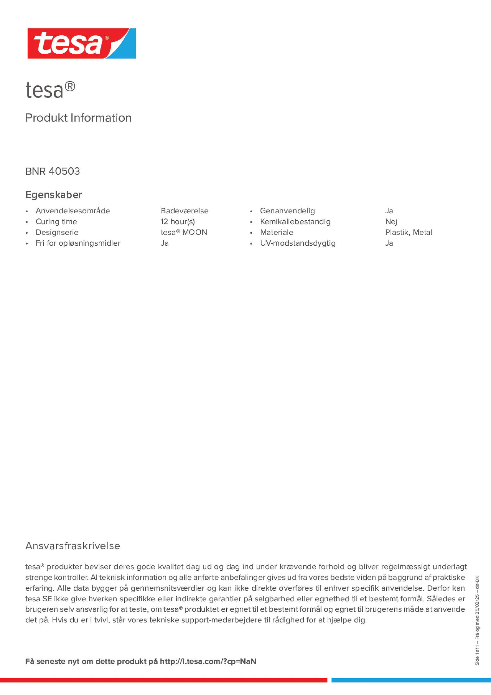 Product information_tesa® 40503_da-DK
