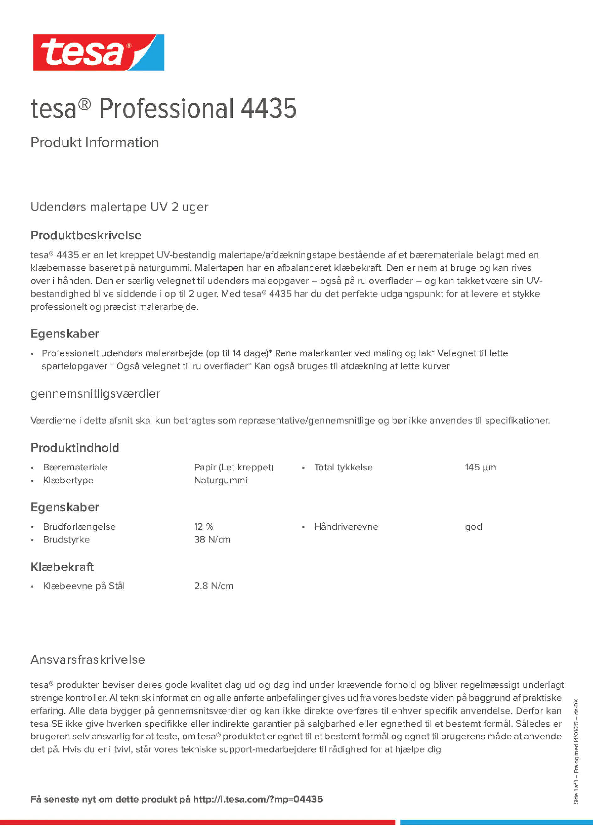 Product information_tesa® Professional 04435_da-DK
