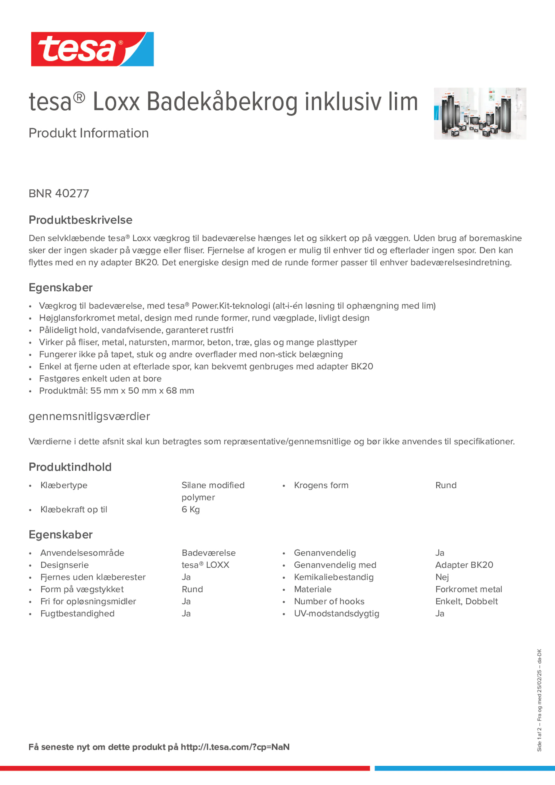 Product information_tesa® 40277_da-DK