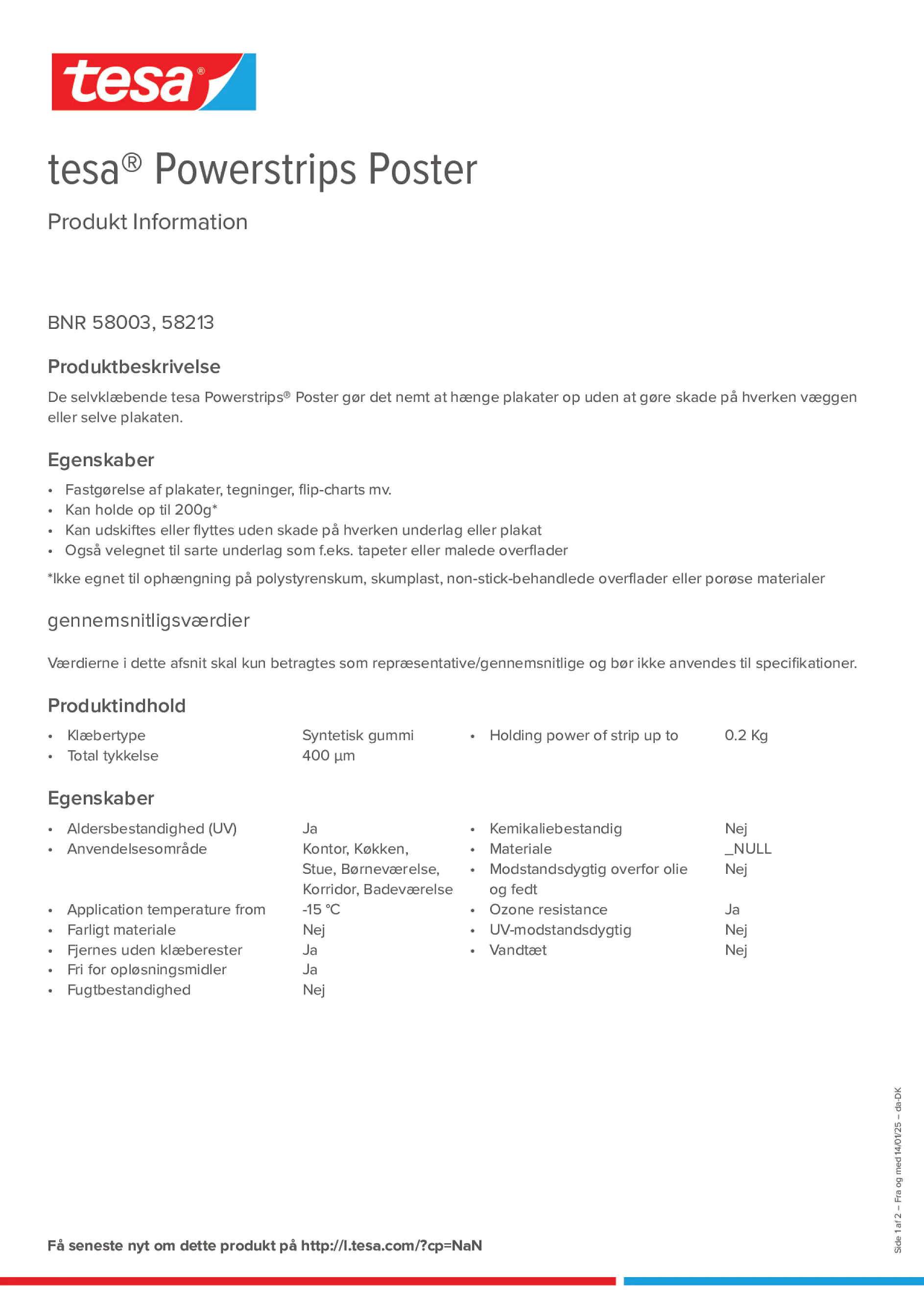 Product information_tesa® Powerstrips 58003_da-DK