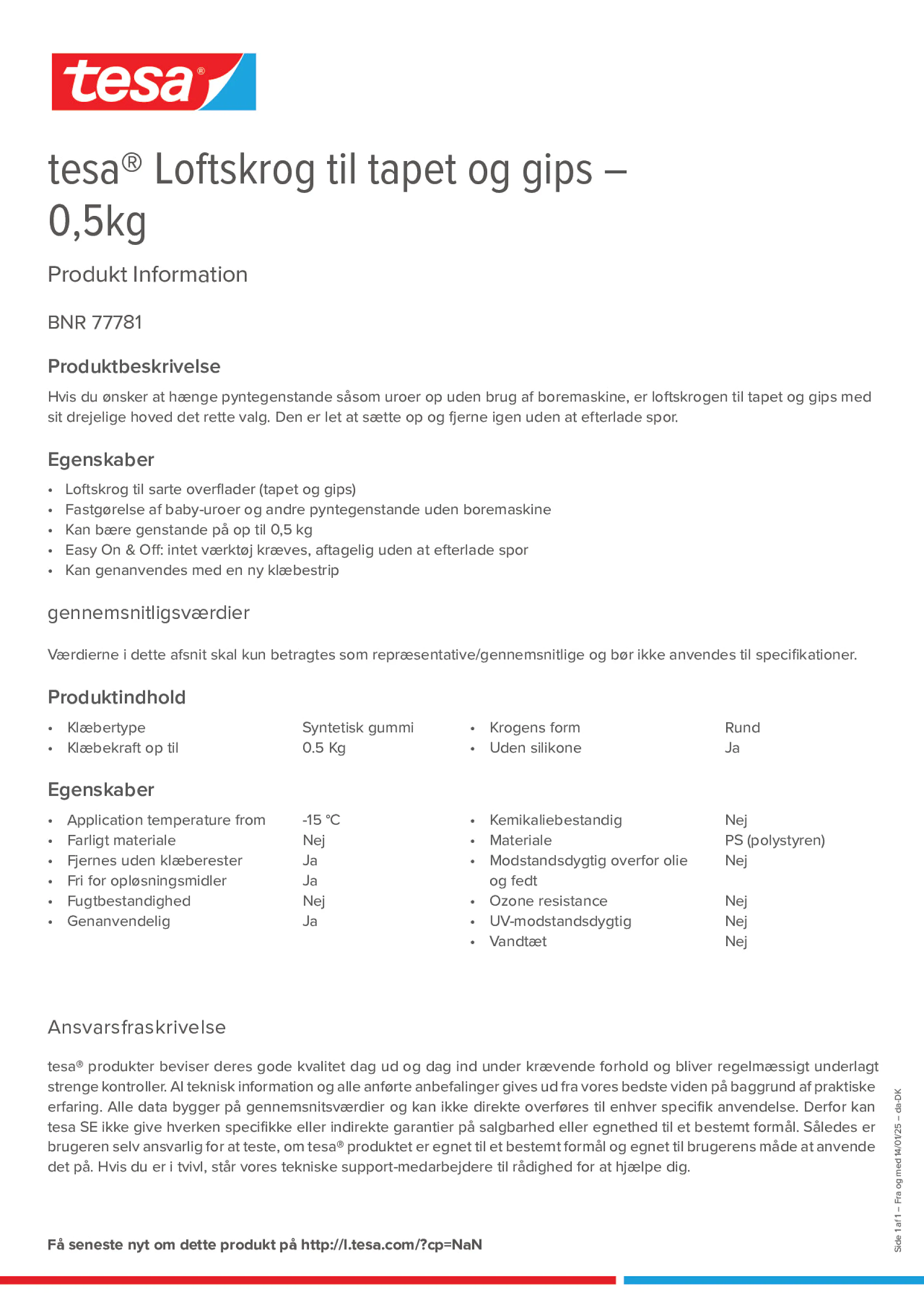 Product information_tesa® 77781_da-DK
