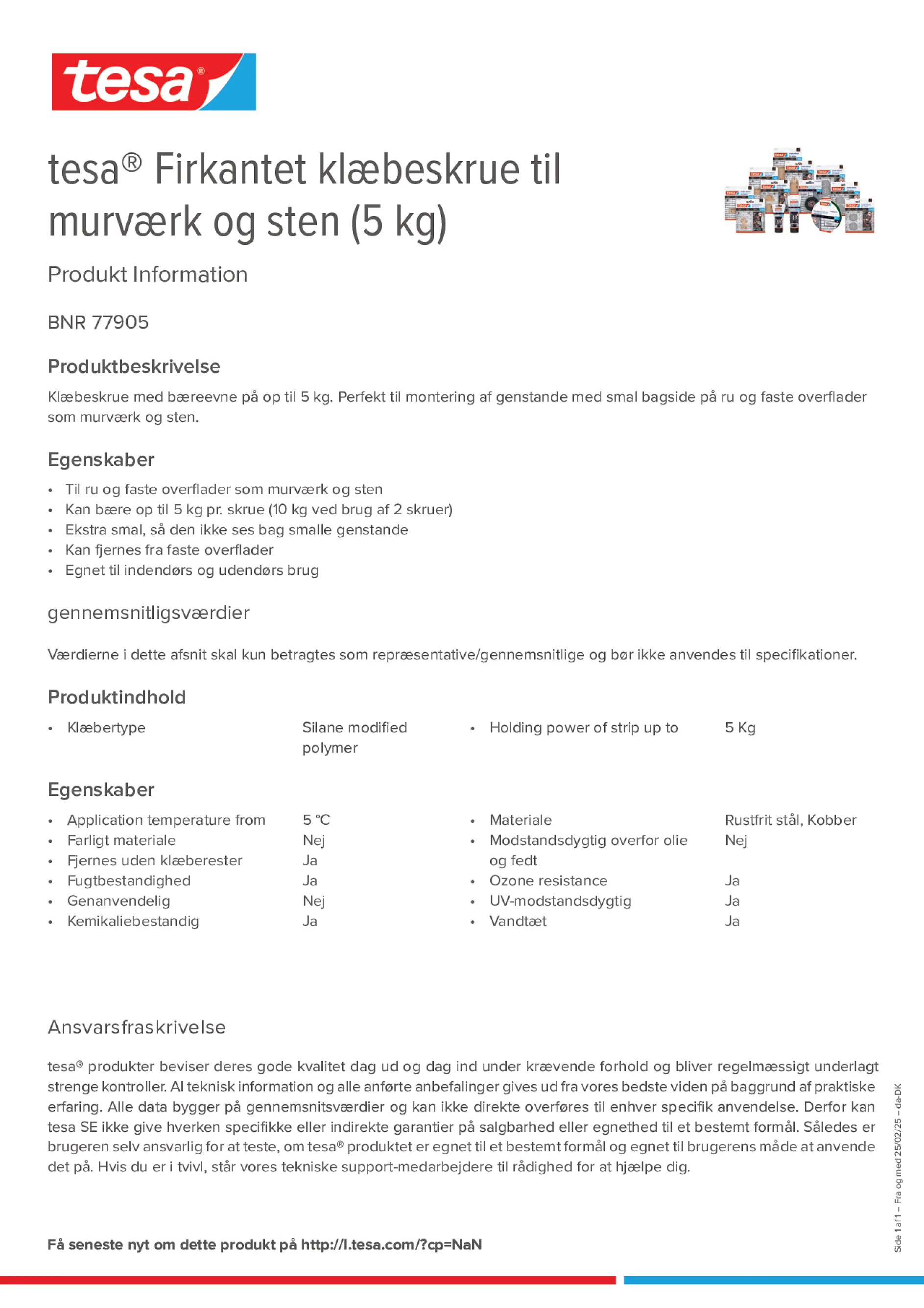 Product information_tesa® 77905_da-DK