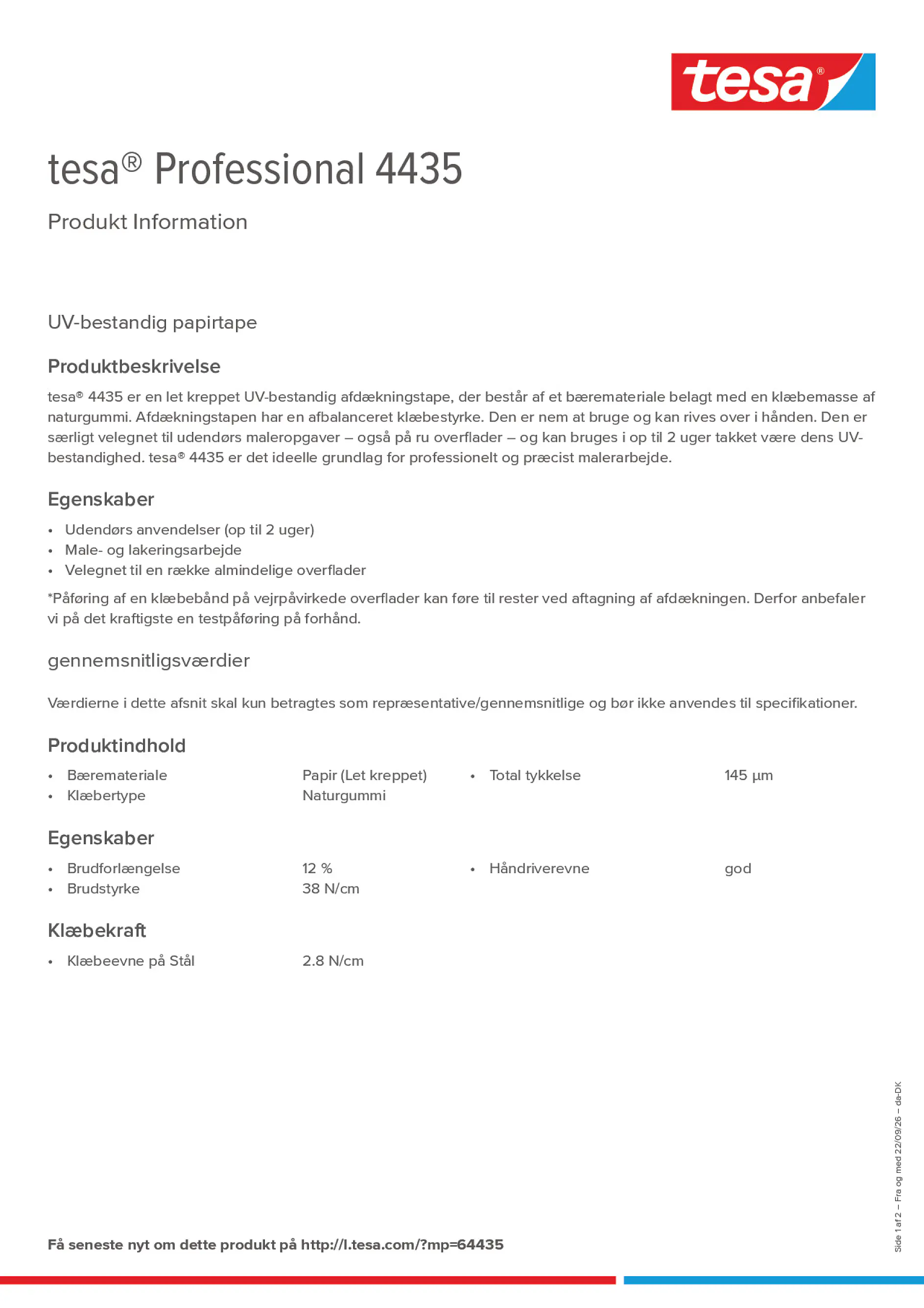 Product information_tesa® Professional 04435_da-DK