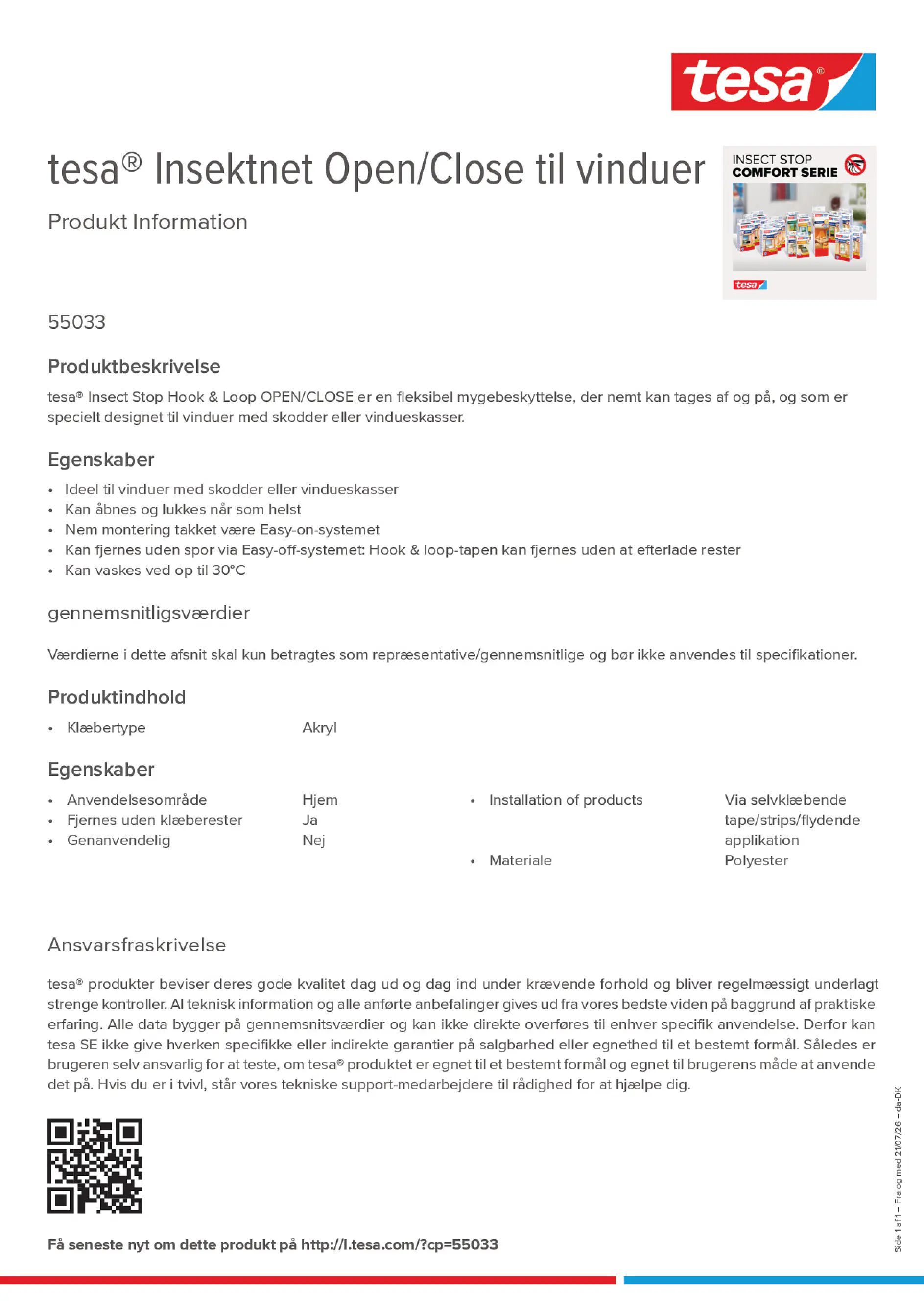 Product information_tesa® 55033_da-DK