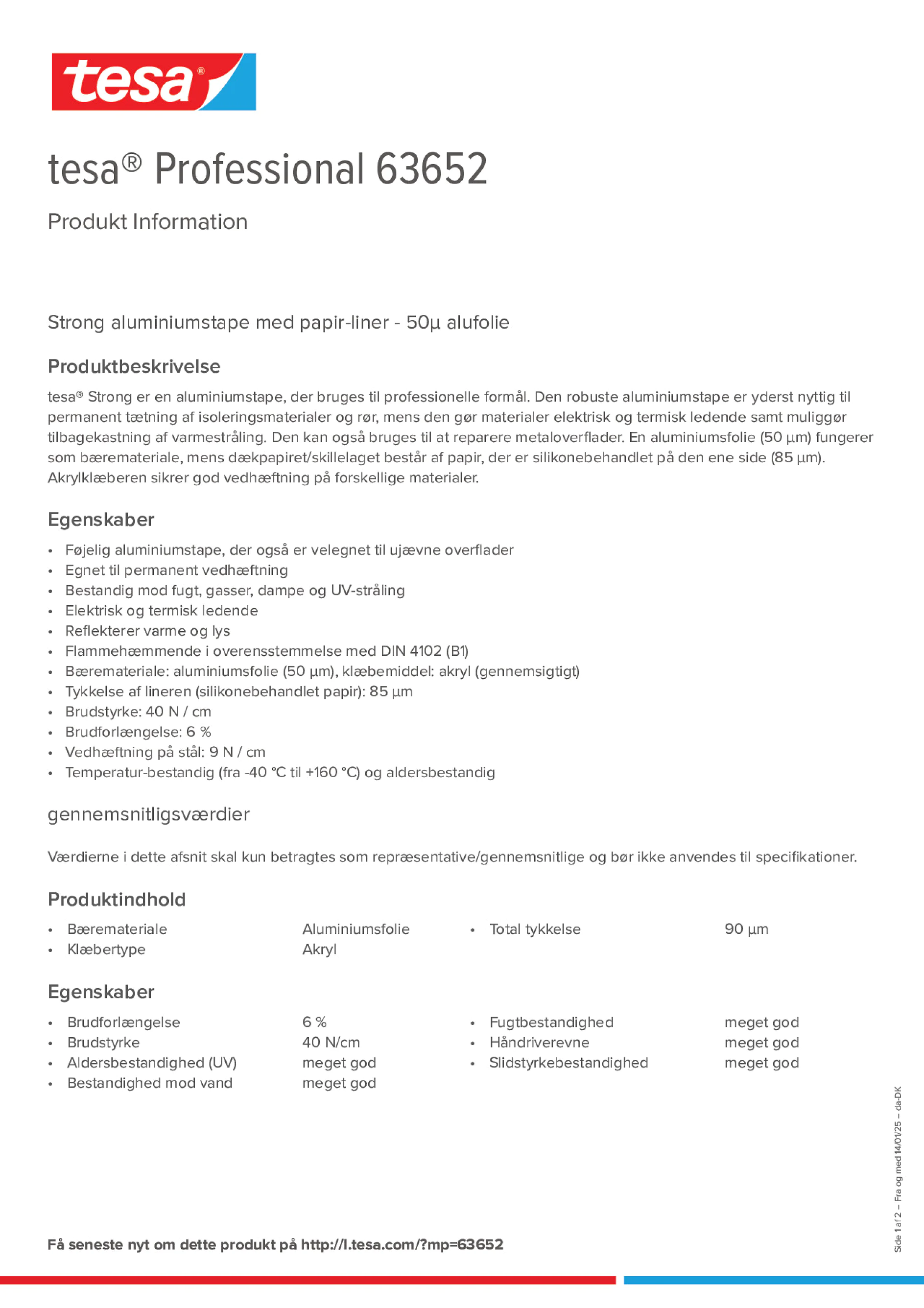 Product information_tesa® Professional 63652_da-DK