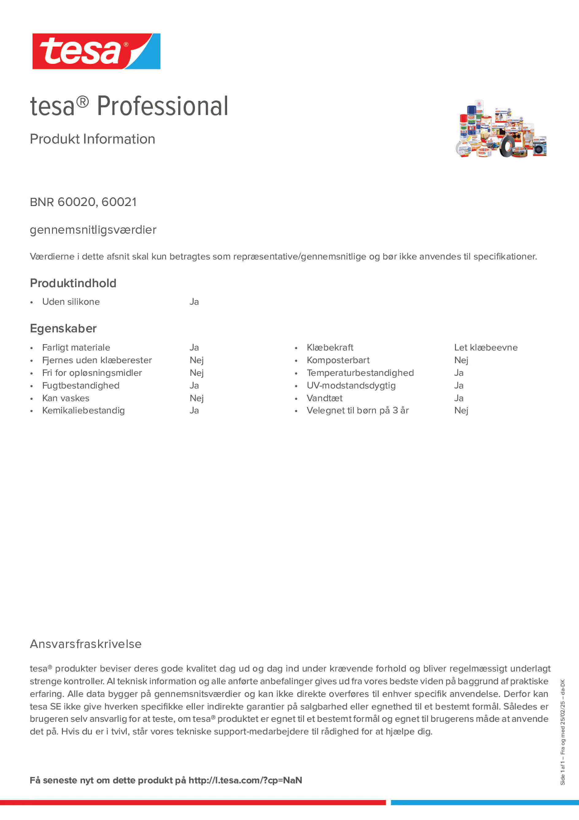 Product information_tesa® Professional 60021_da-DK