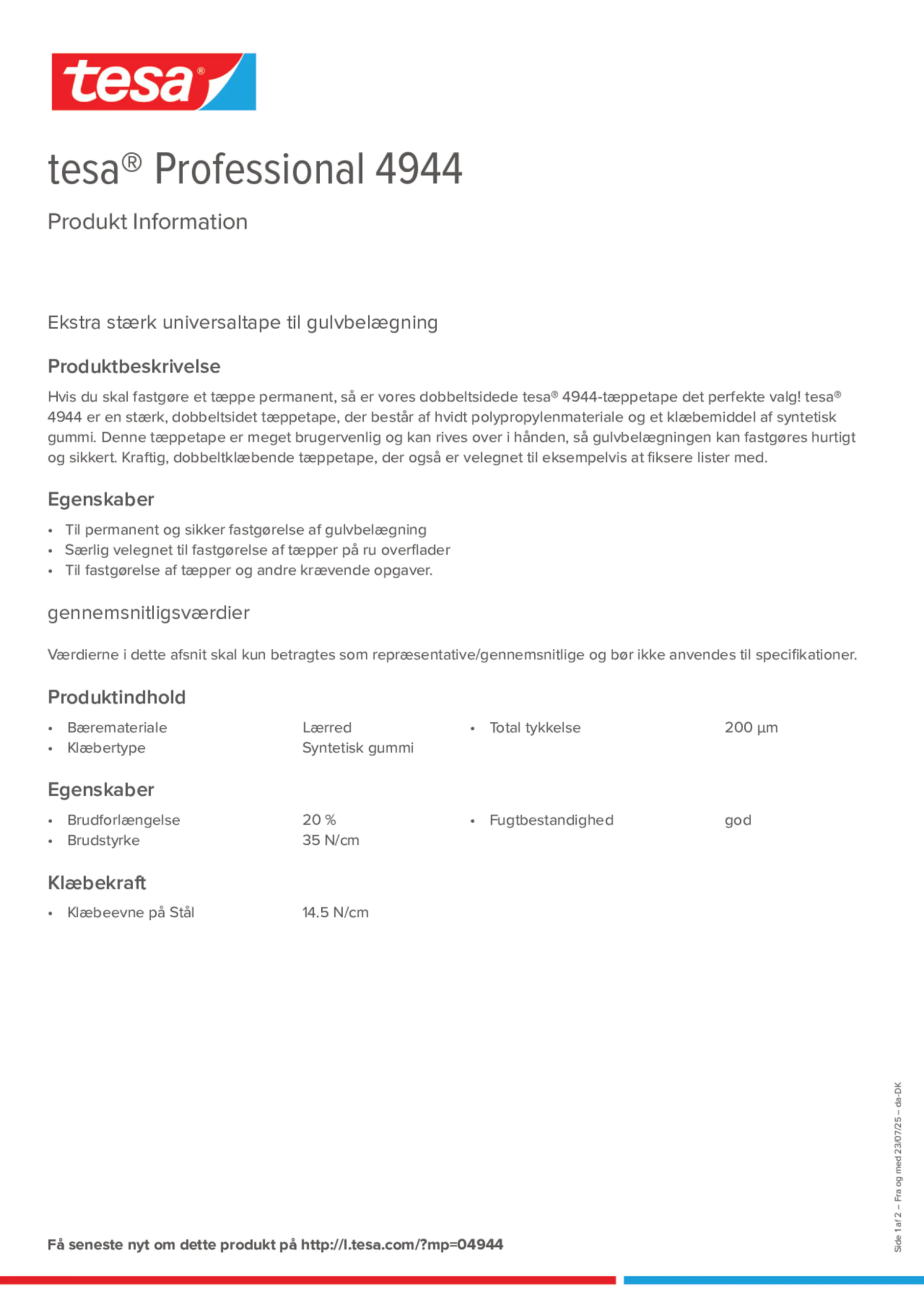 Product information_tesa® Professional 04944_da-DK