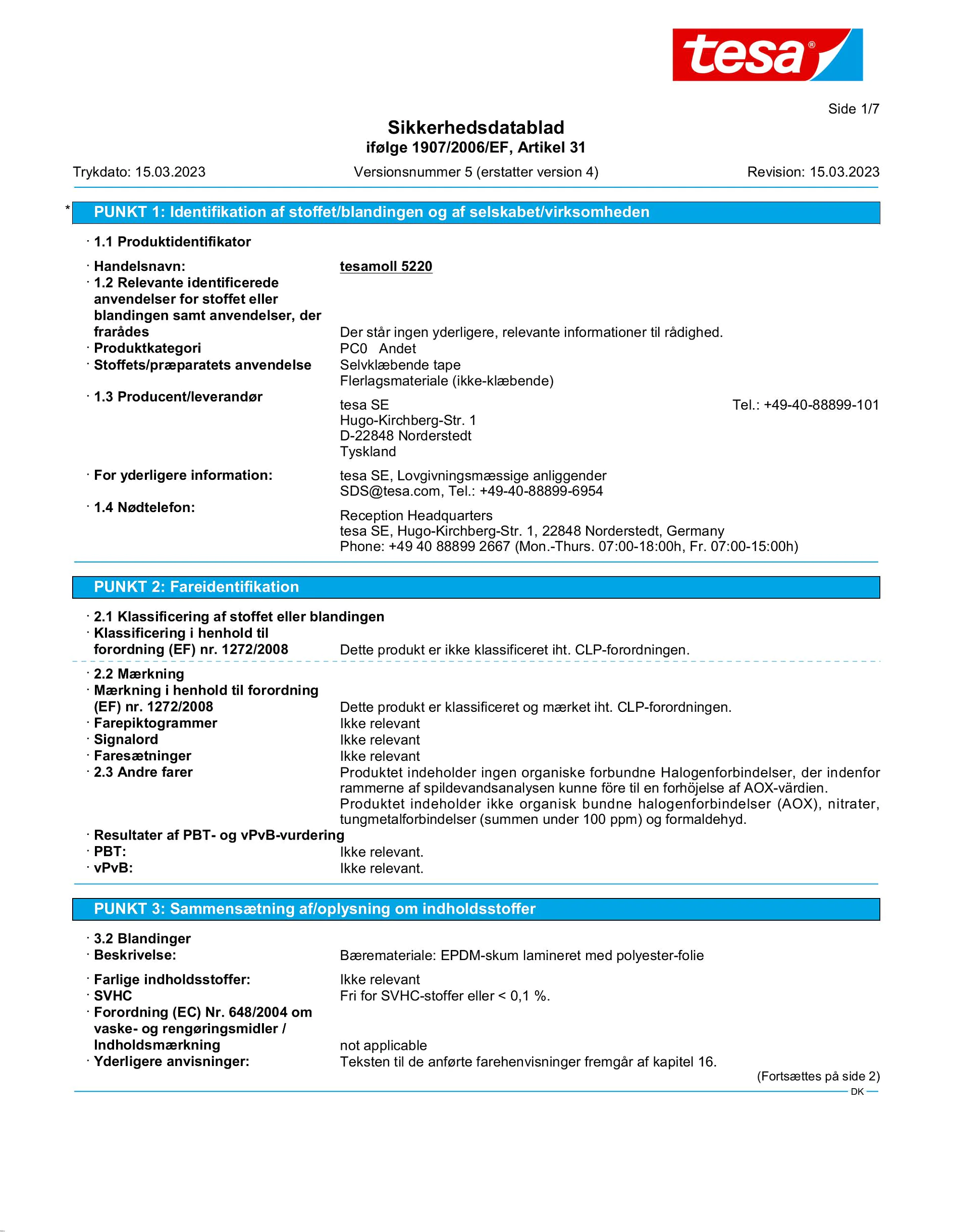 Safety data sheet_tesamoll® 05220_da-DK_v5