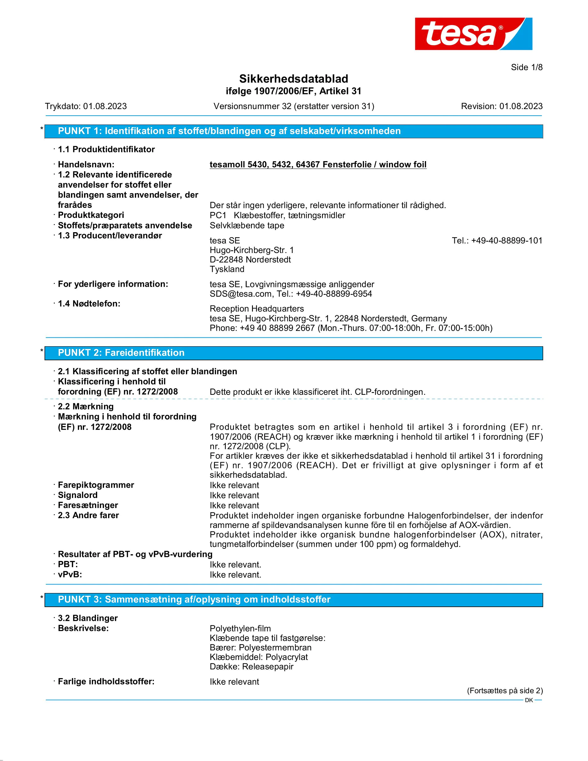 Safety data sheet_tesamoll® 5430_da-DK_v32