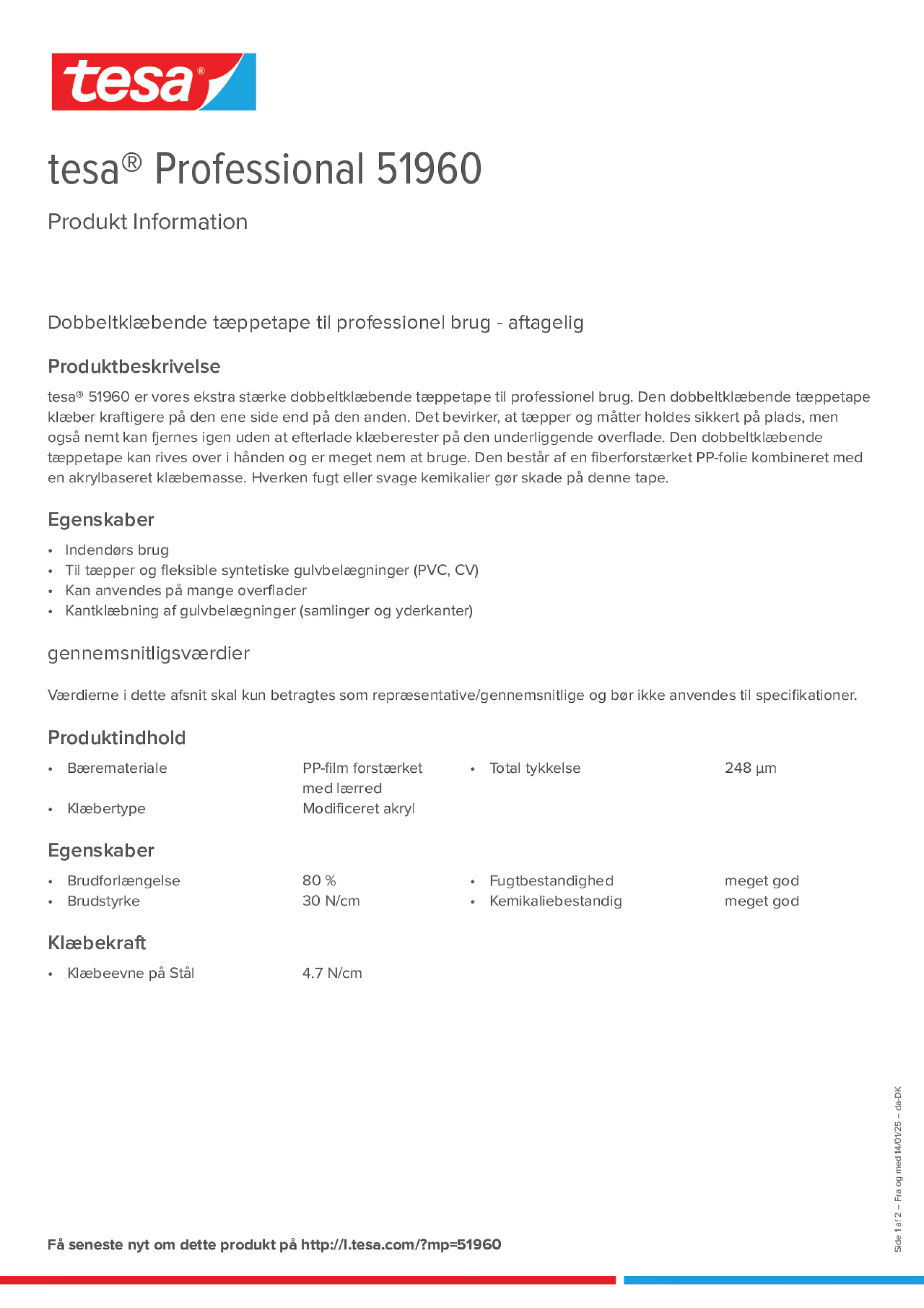 Product information_tesa® Professional 51960_da-DK