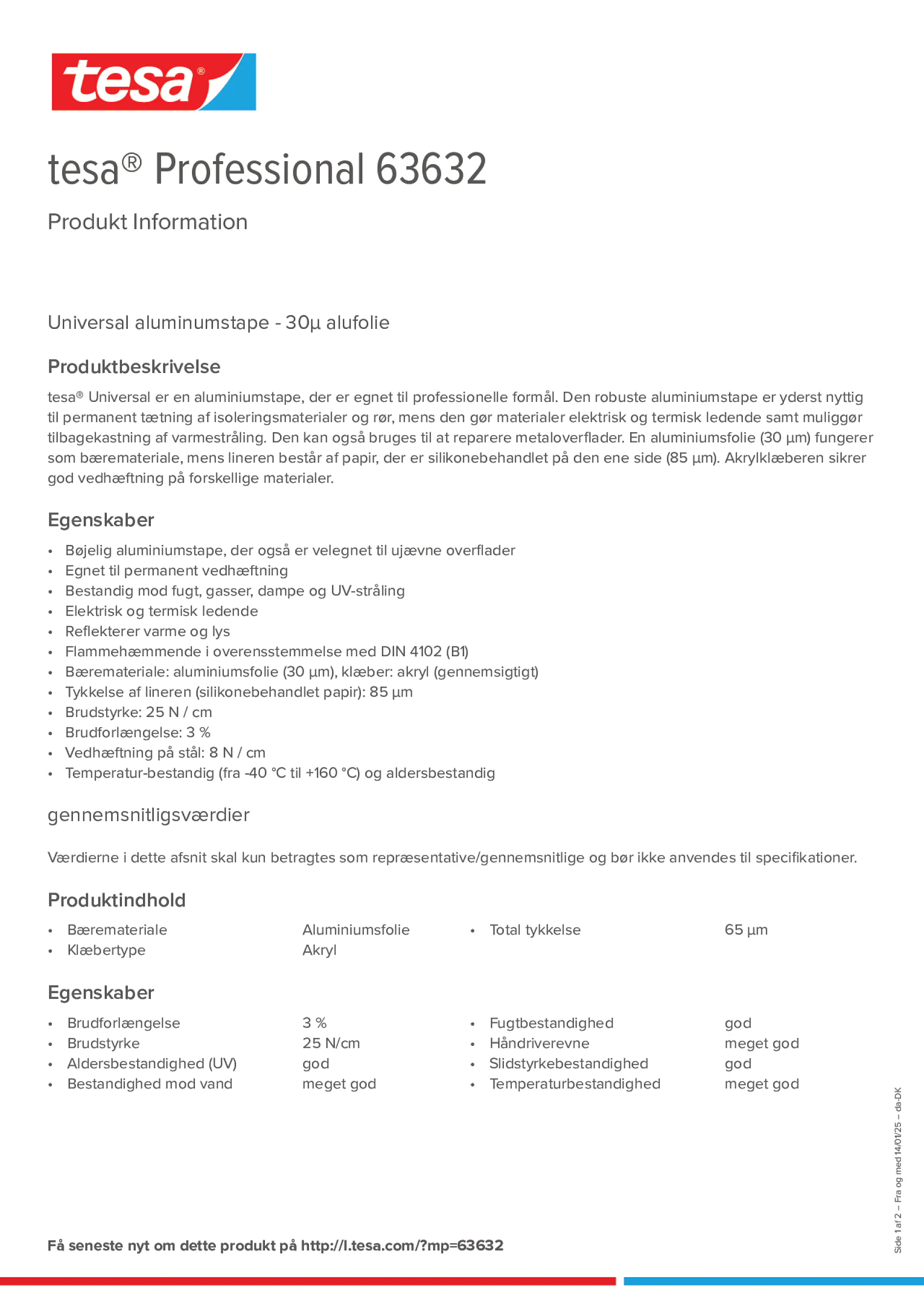 Product information_tesa® Professional 63632_da-DK