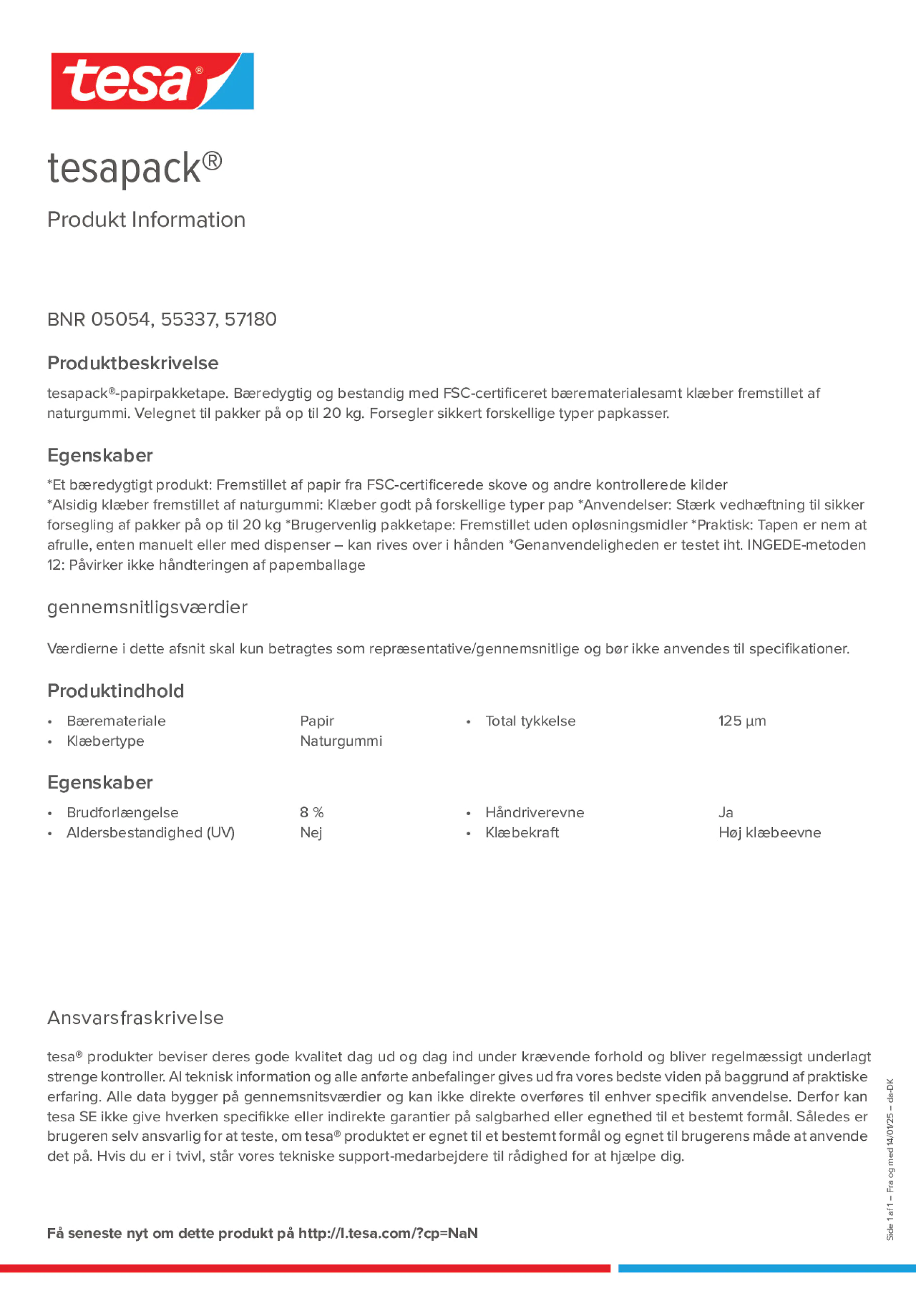 Product information_tesapack® 05054_da-DK