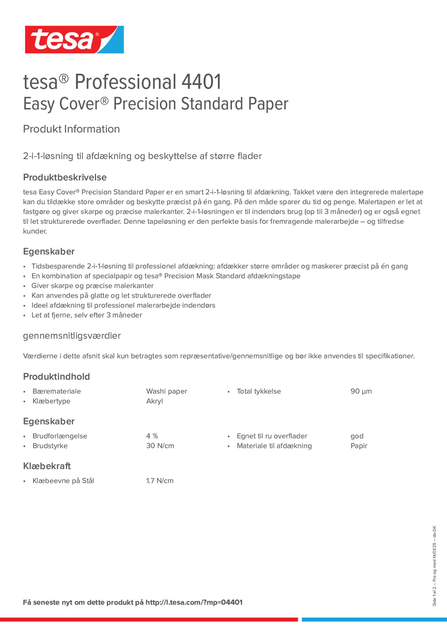 Product information_tesa® Professional 04401_da-DK