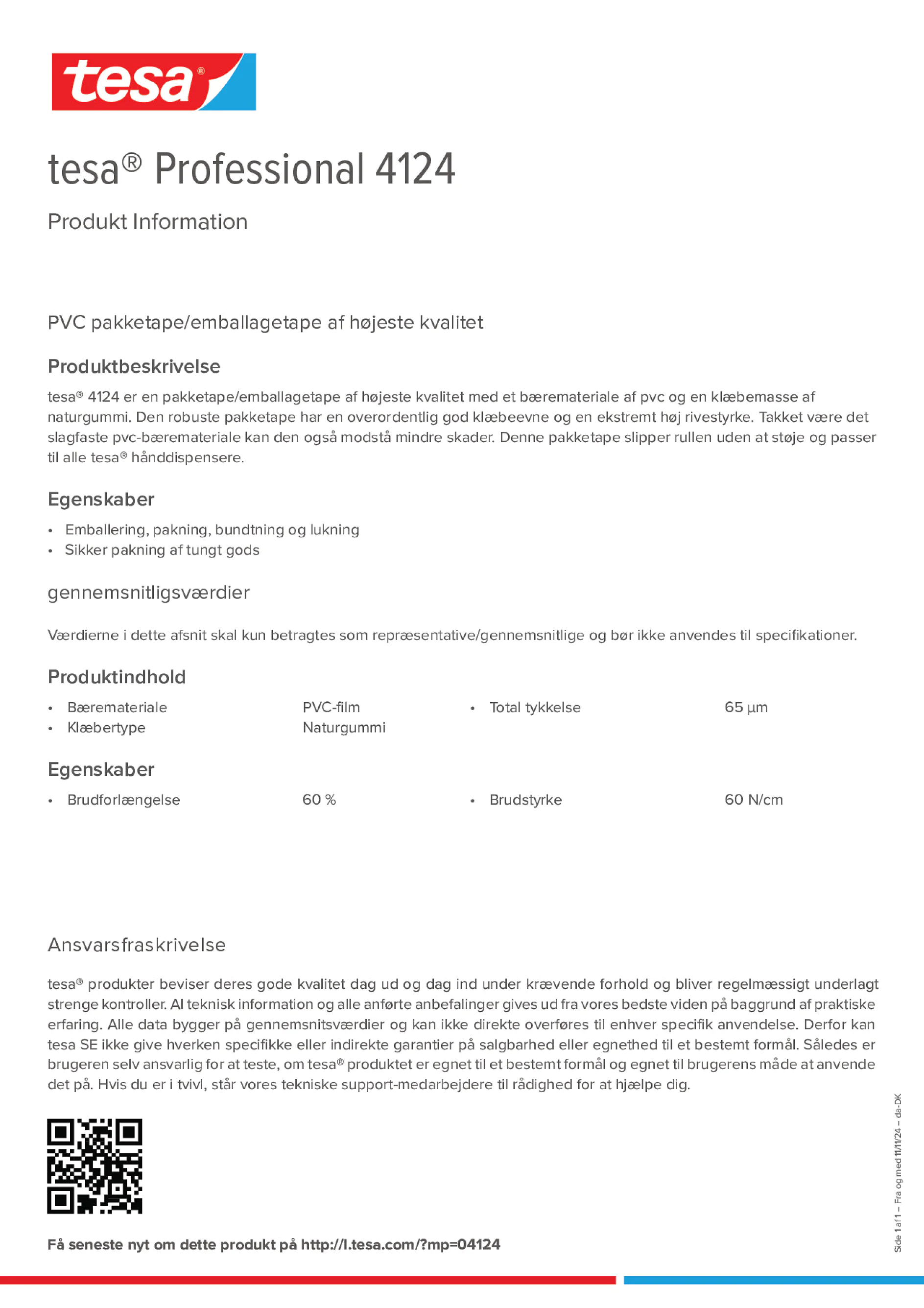 Product information_tesa® Professional 04124_da-DK