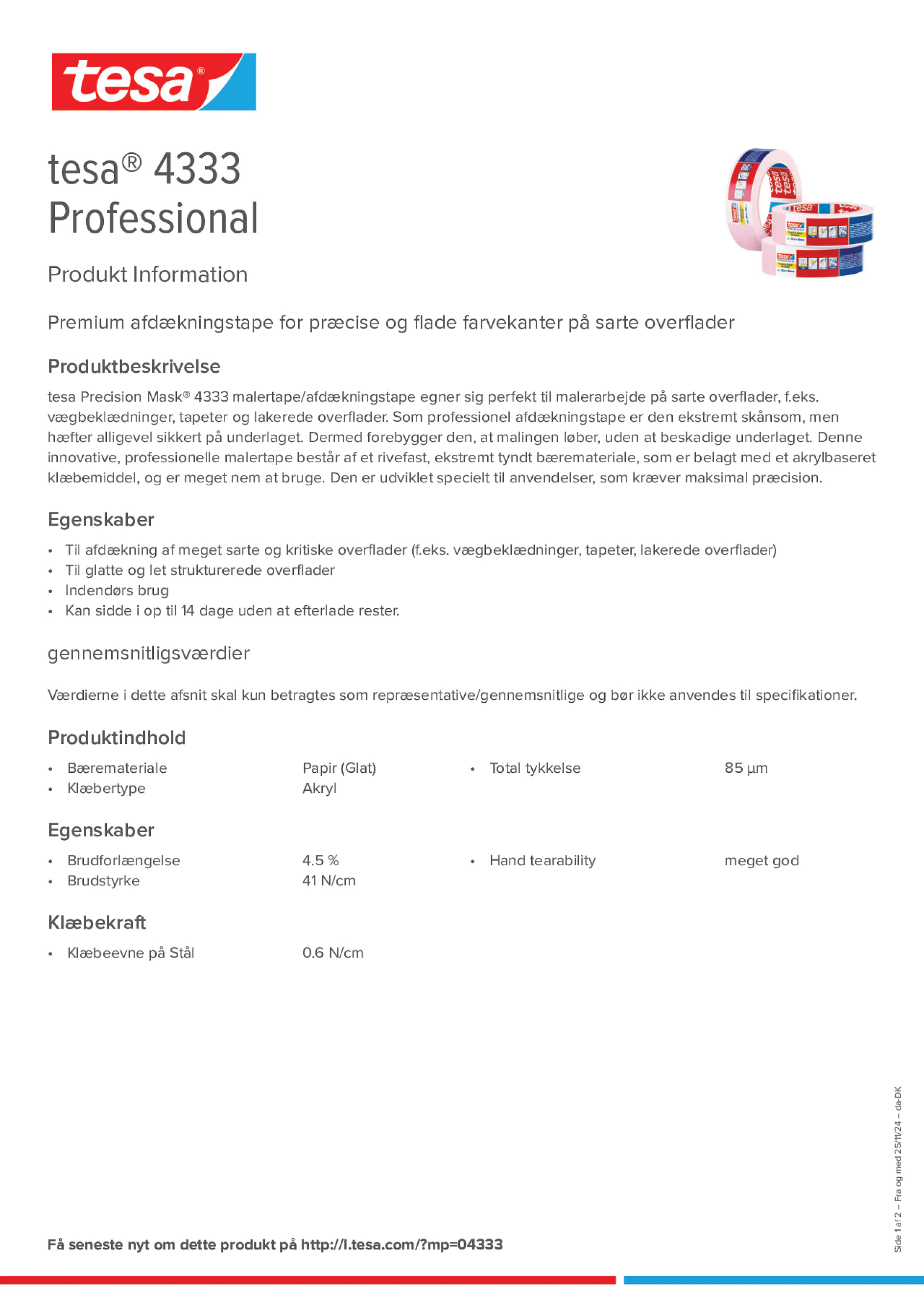 Product information_tesa® 04333_da-DK