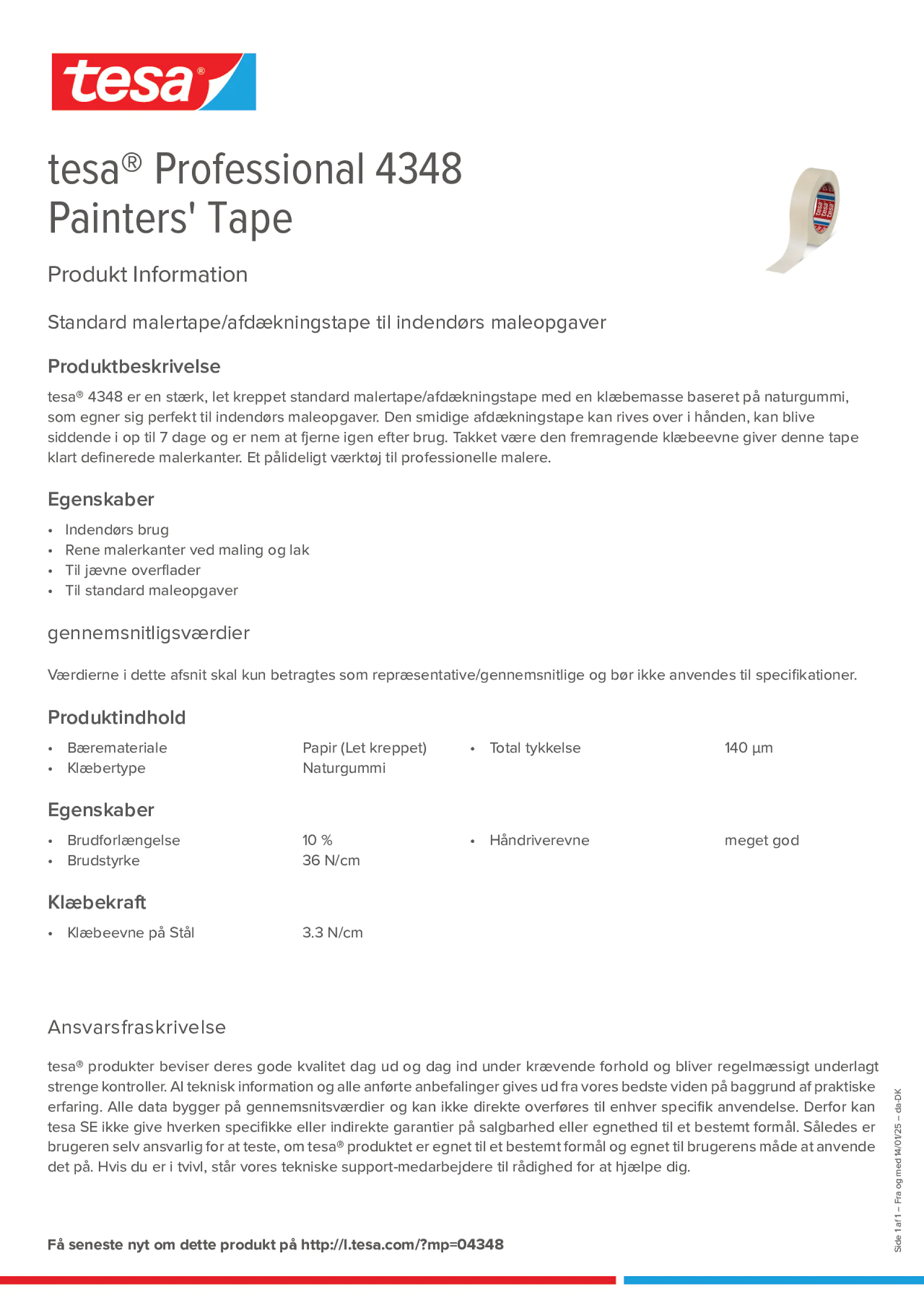Product information_tesa® Professional 04348_da-DK