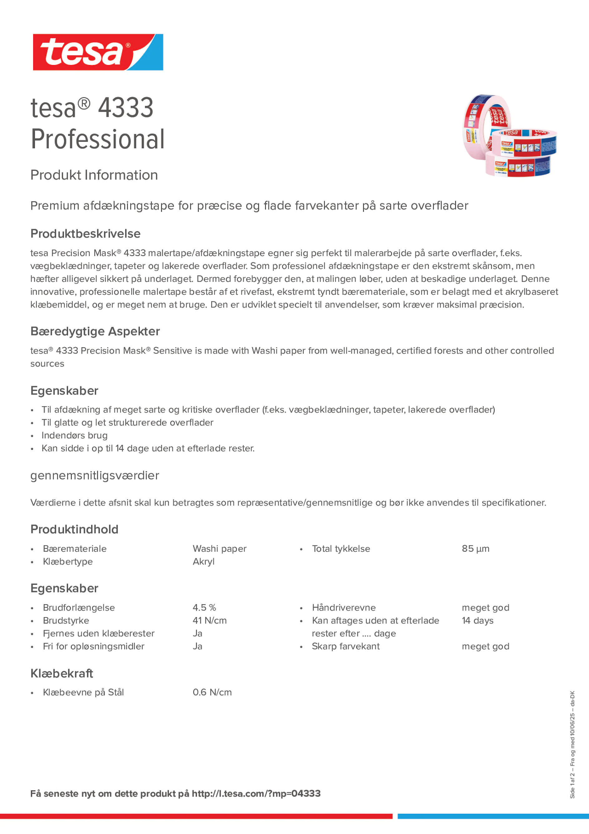Product information_tesa® 04333_da-DK