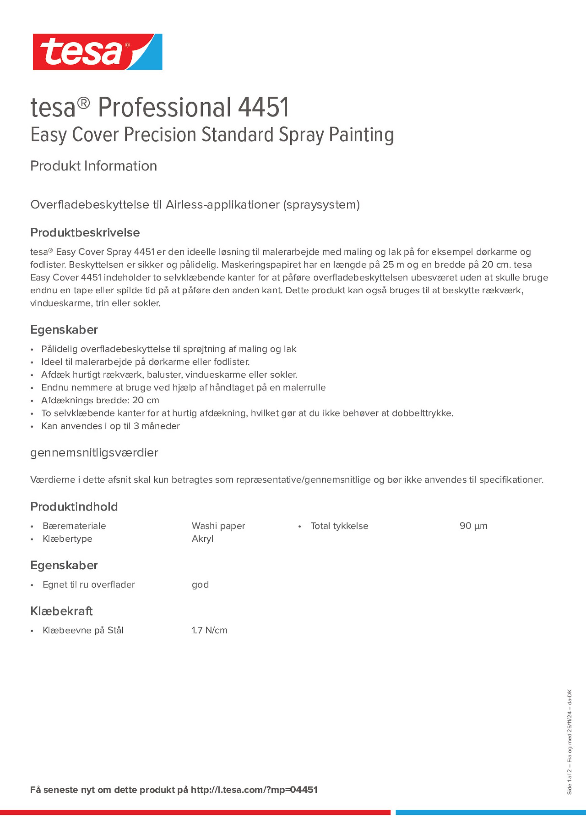 Product information_tesa® Professional 04451_da-DK