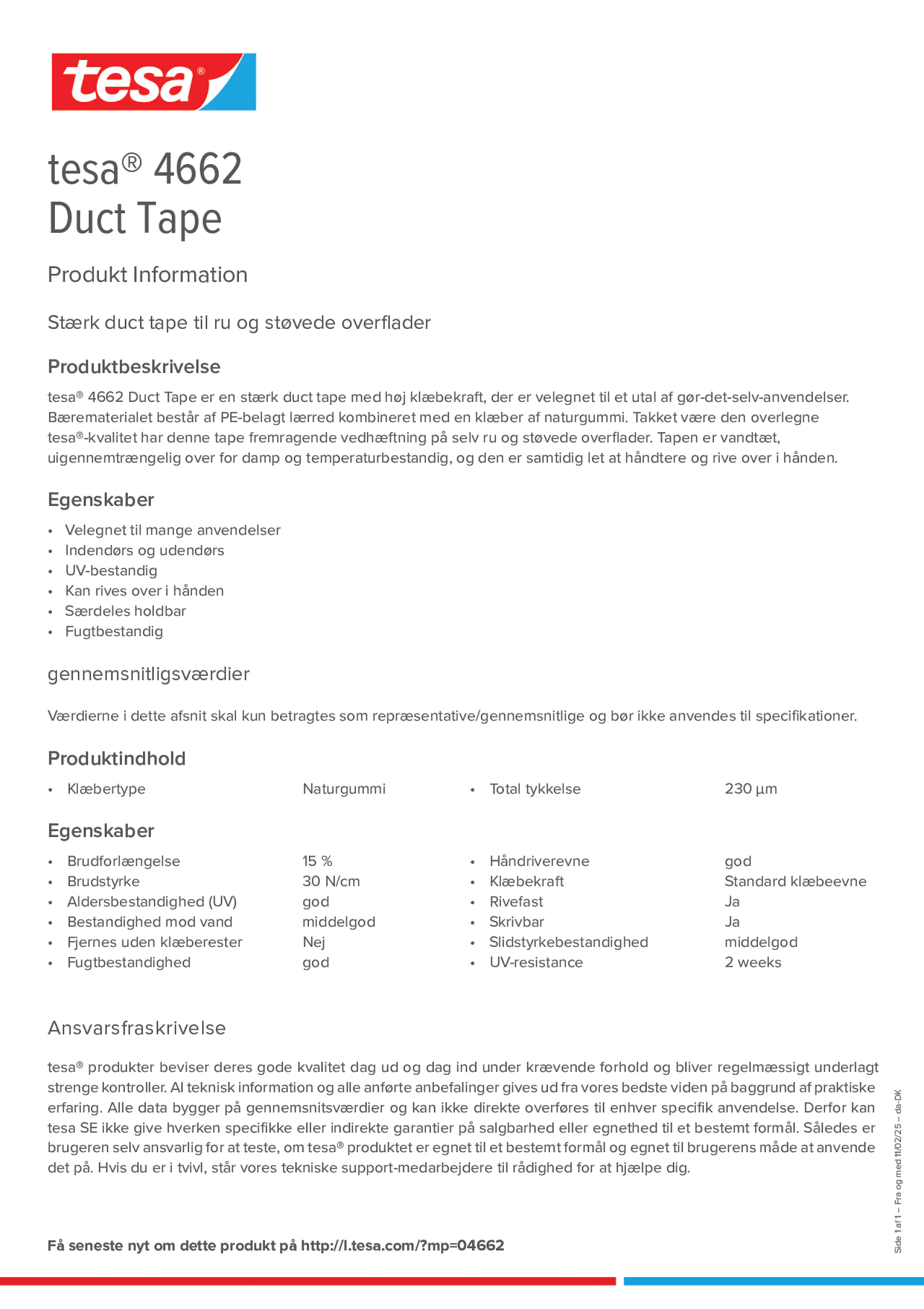 Product information_tesa® 04662_da-DK