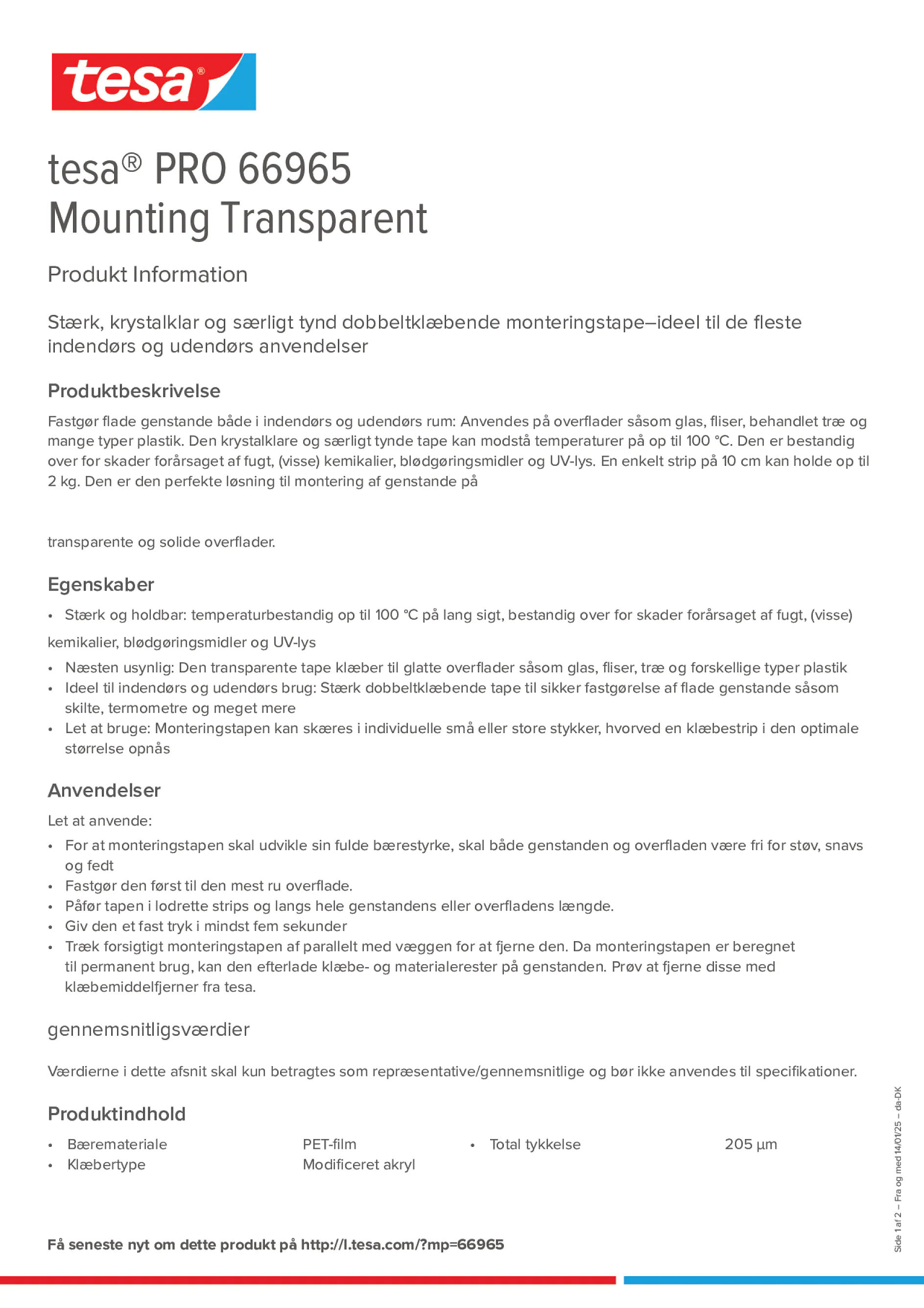 Product information_tesa® PRO 66965_da-DK