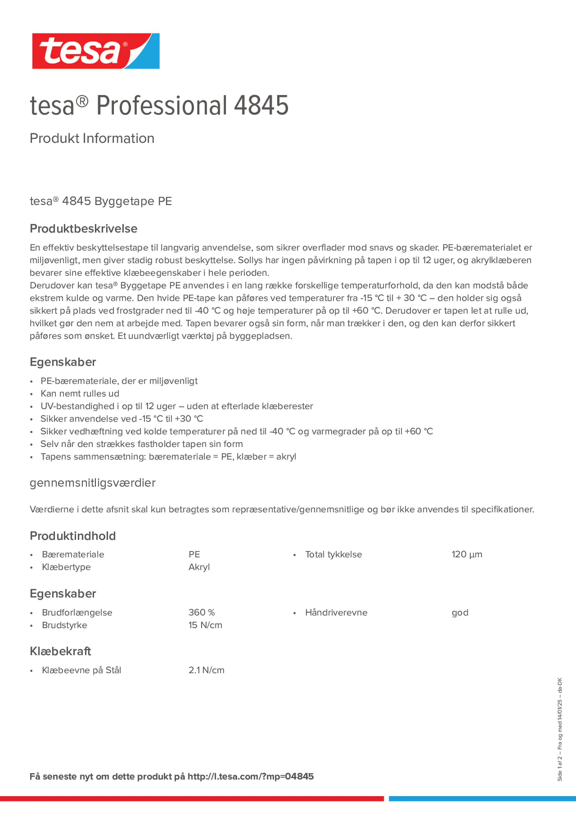 Product information_tesa® Professional 04845_da-DK